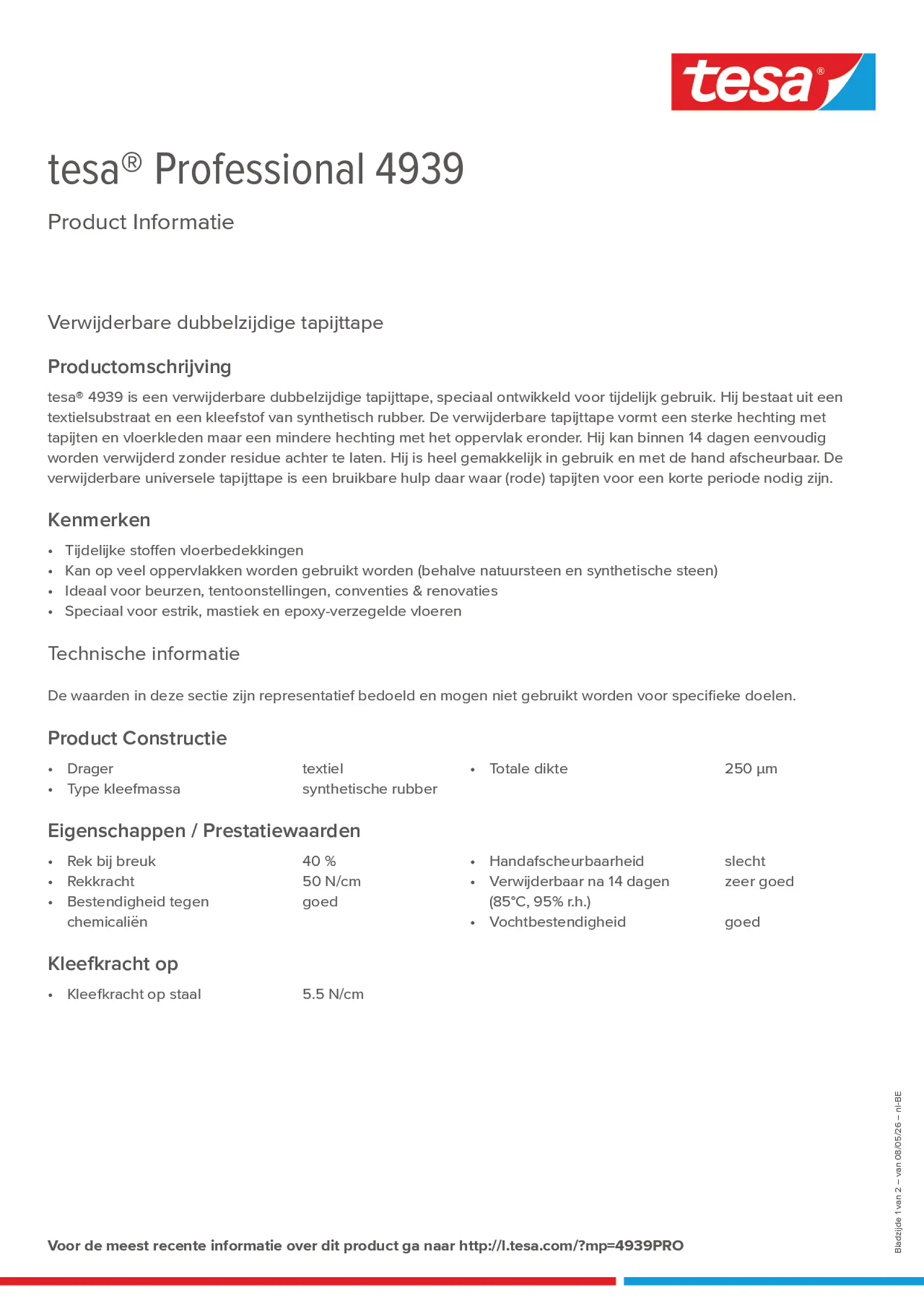 Product information_tesa® Professional 04939_fr-BE_nl-BE