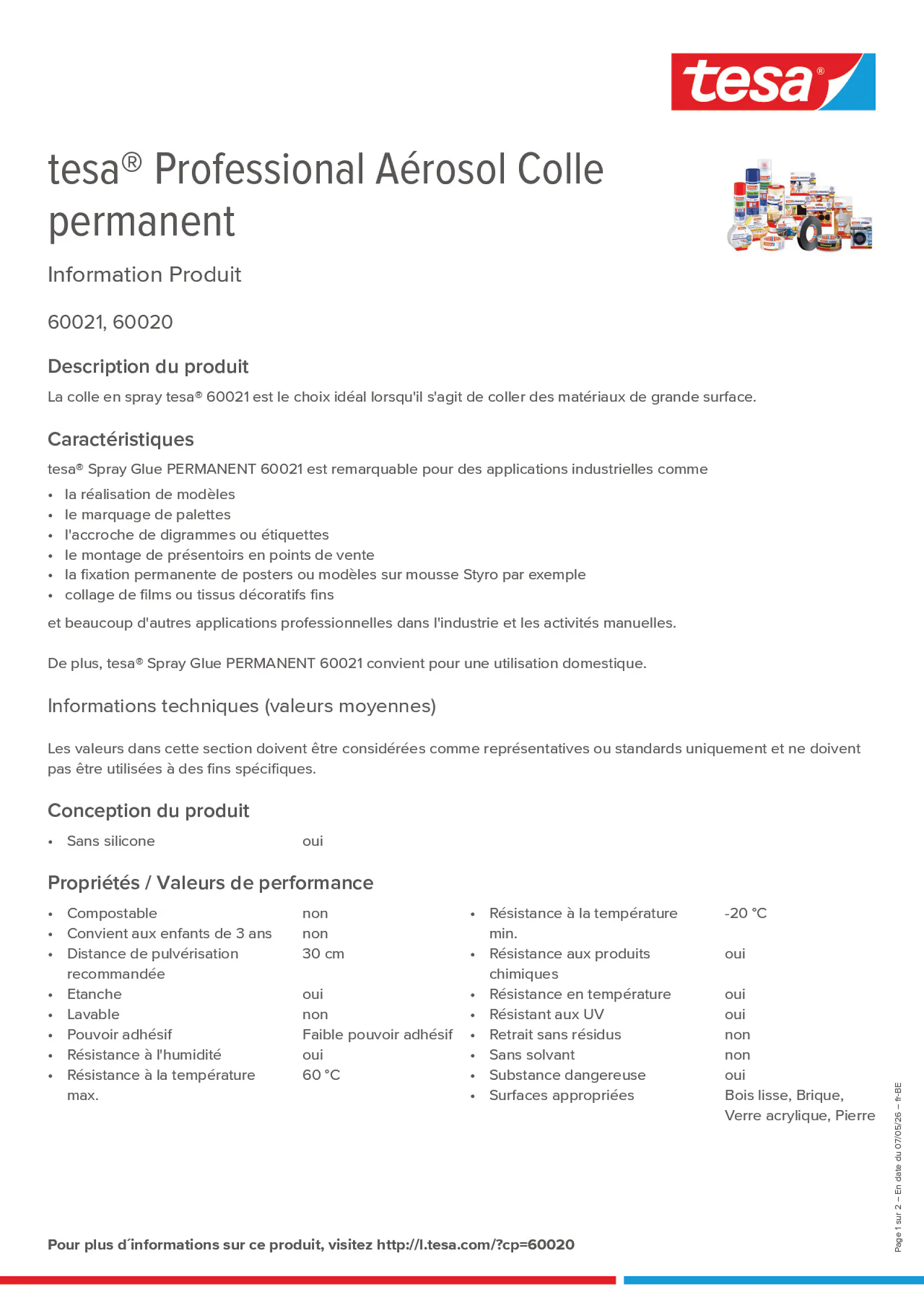Product information_tesa® Professional 60020_fr-BE_nl-BE