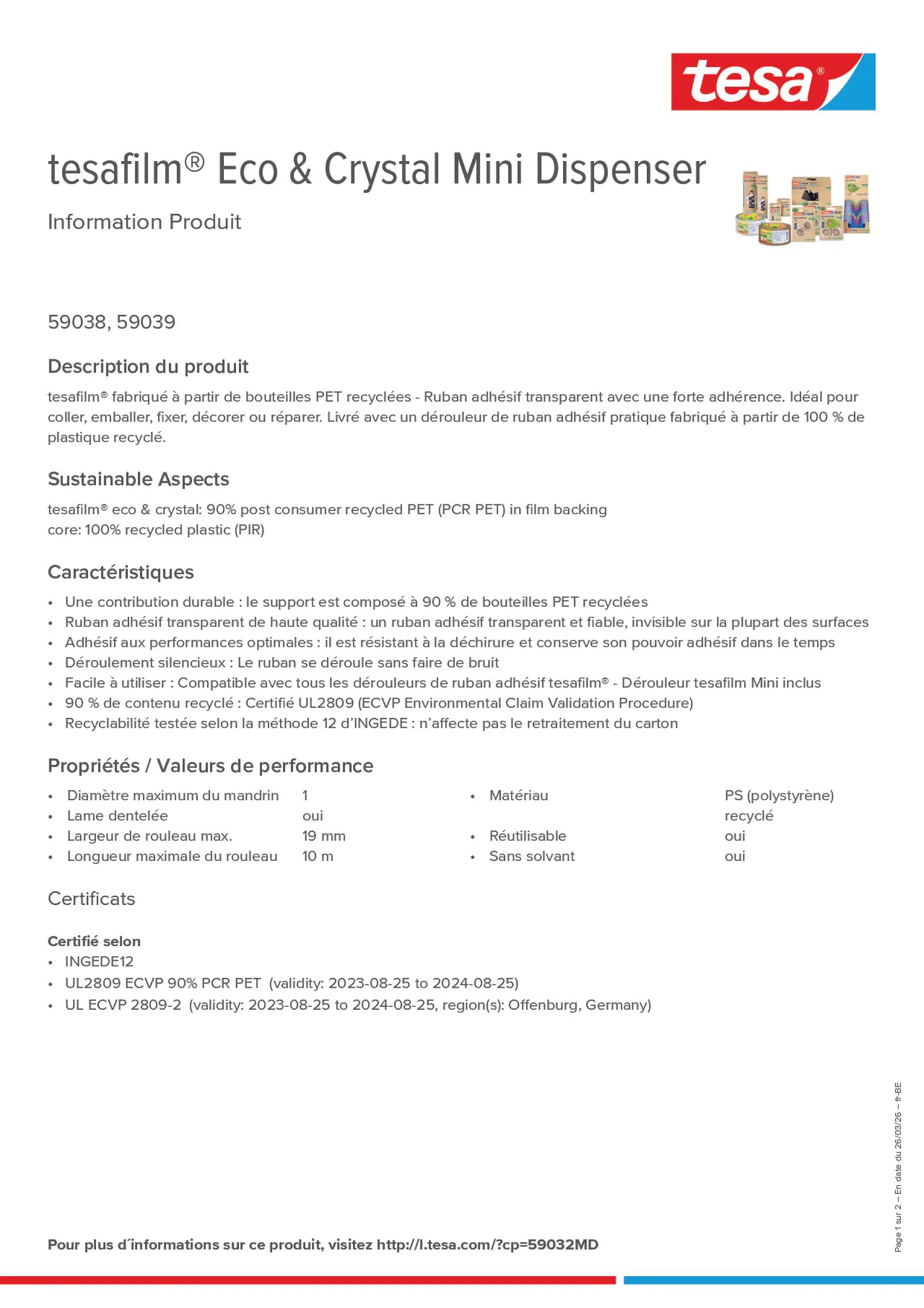 Product information_tesafilm® 59032MD_fr-BE_nl-BE
