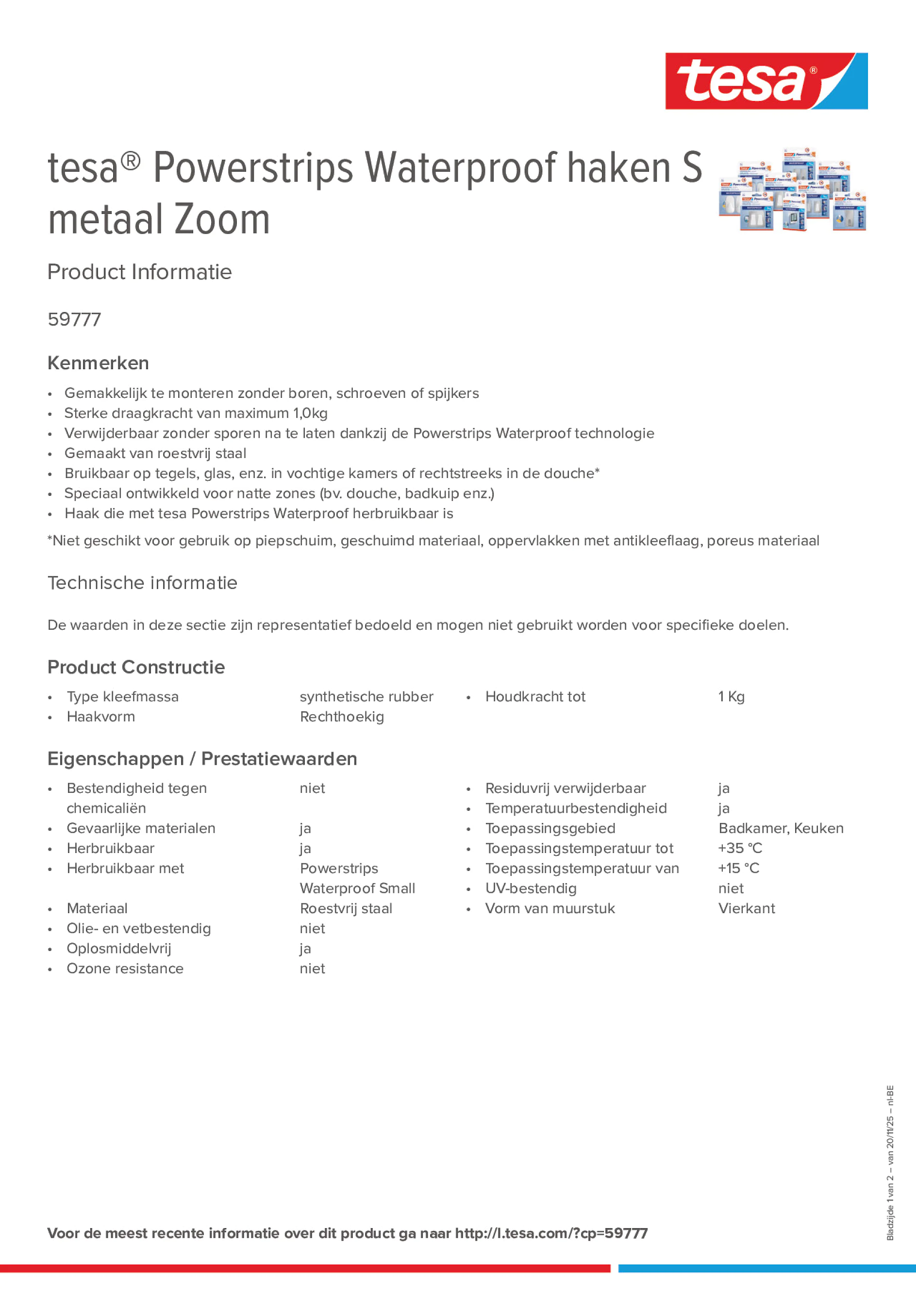 Product information_tesa® Powerstrips 59777_fr-BE_nl-BE