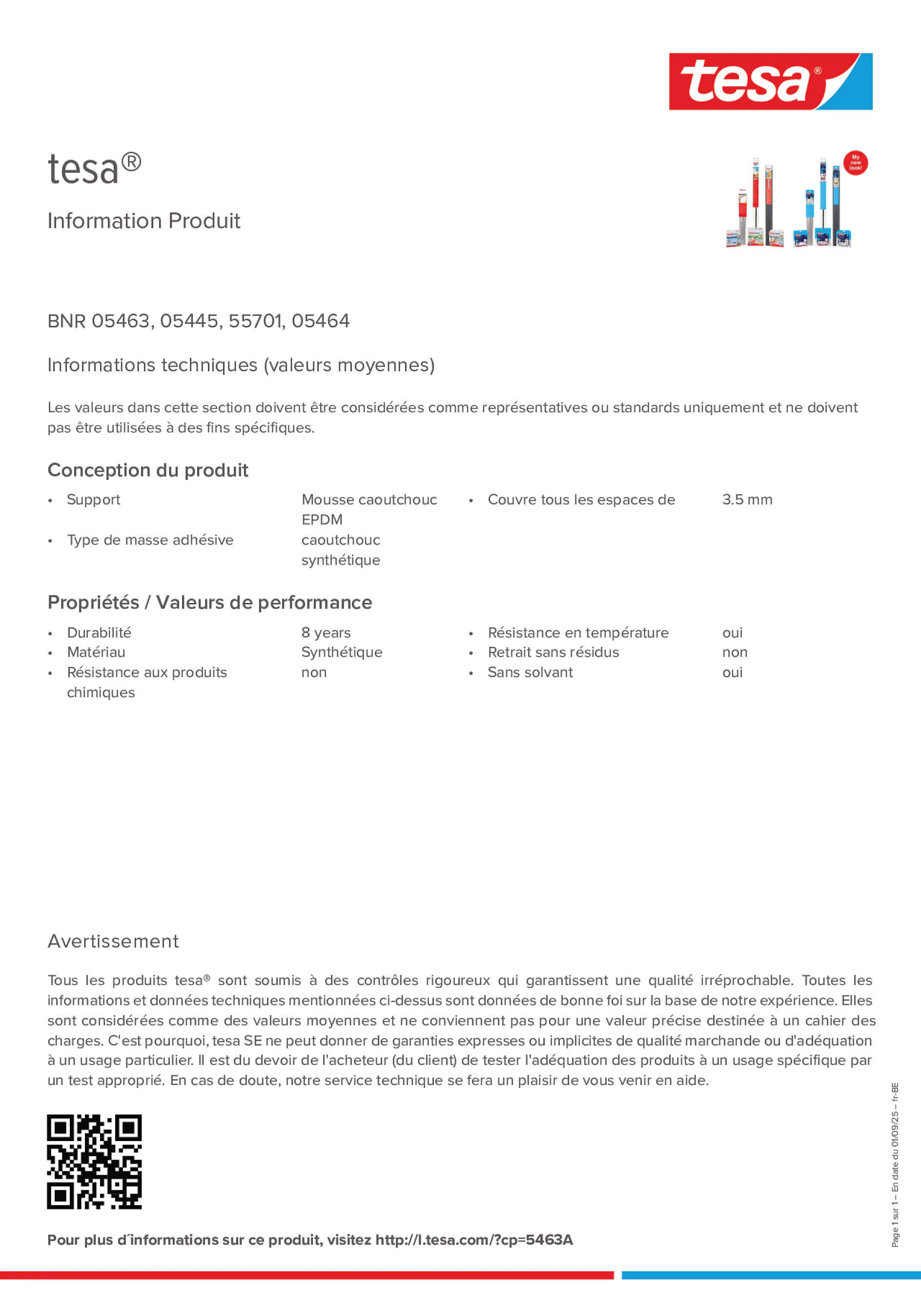 Product information_tesa® 05463_fr-BE_nl-BE