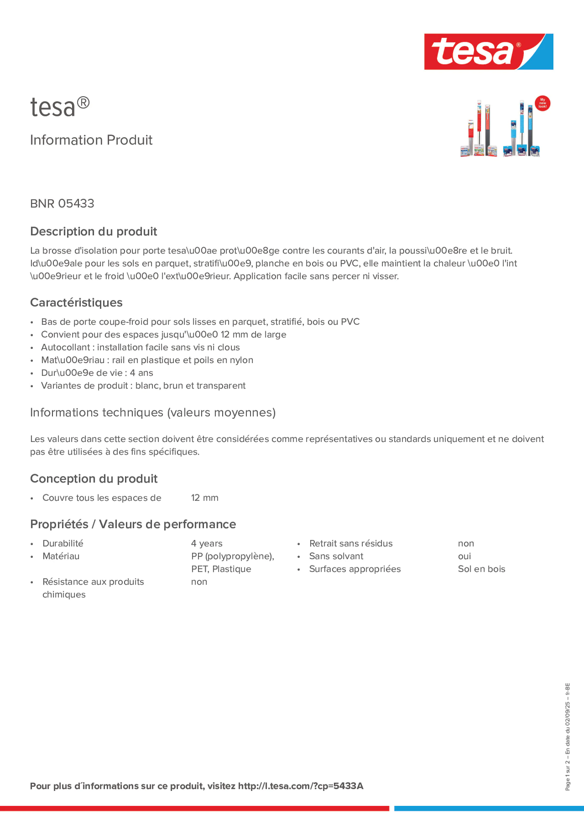 Product information_tesa® 05433_fr-BE_nl-BE