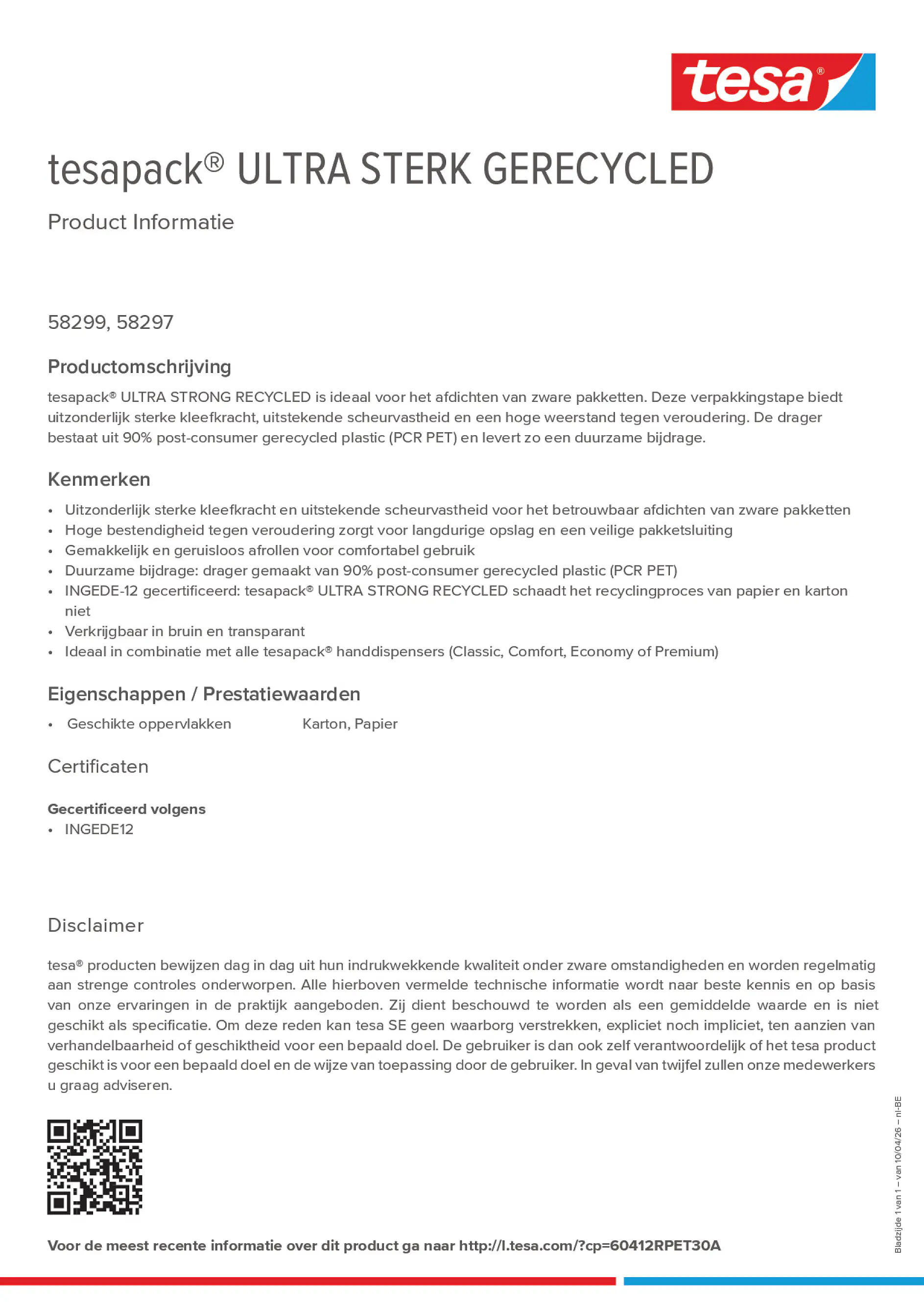 Product information_tesapack® 60412RPET30A_fr-BE_nl-BE
