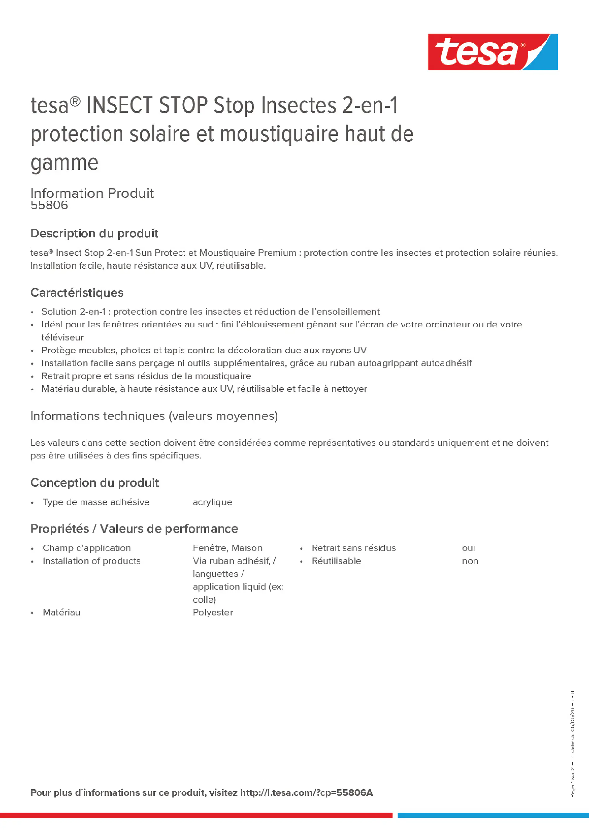 Product information_tesa® 55806A_fr-BE_nl-BE