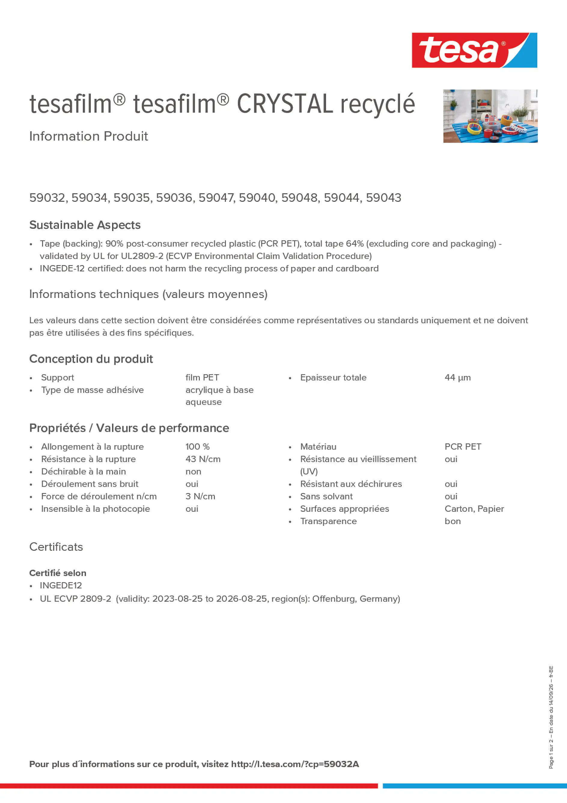 Product information_tesafilm® 59032A_fr-BE_nl-BE