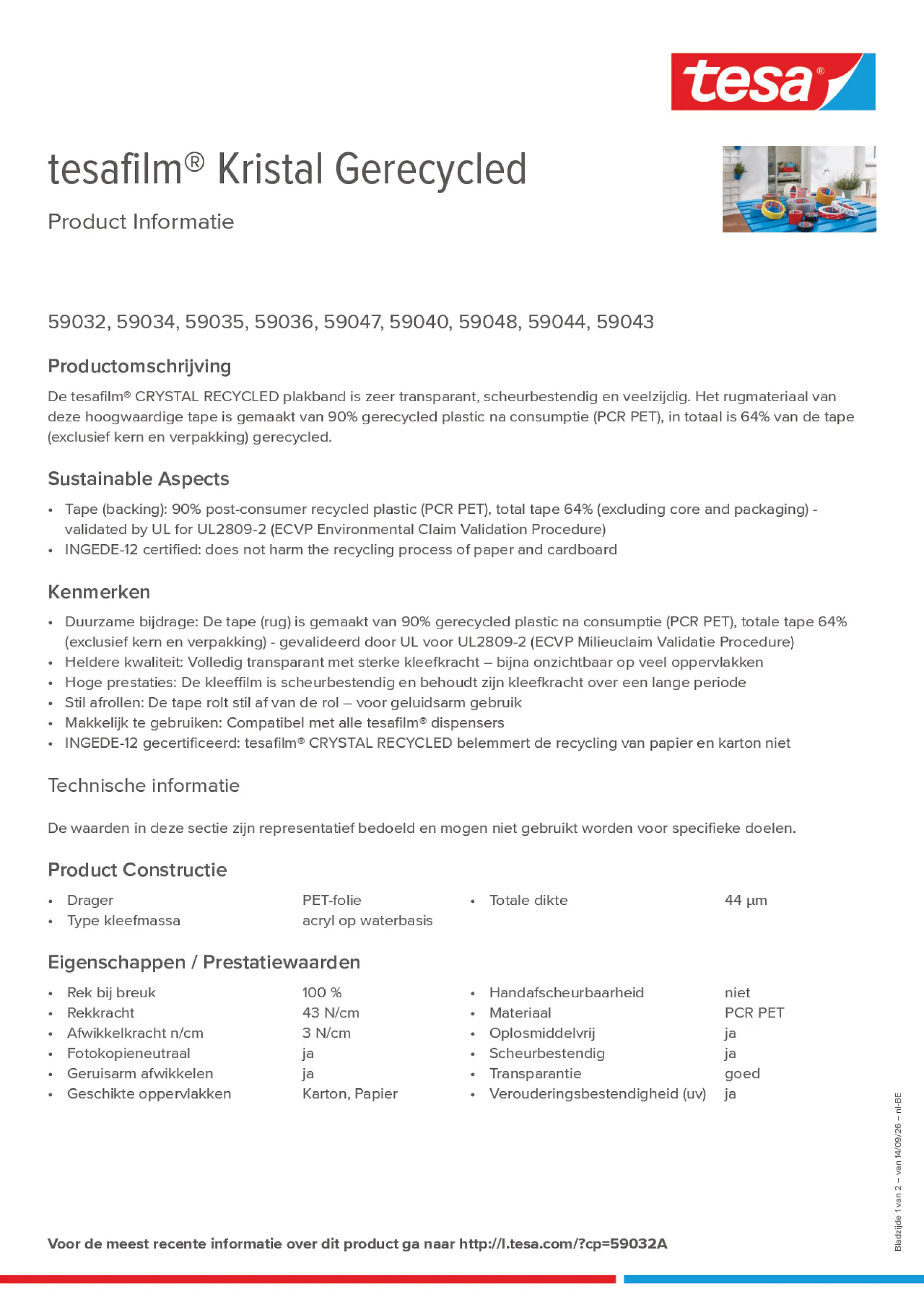 Product information_tesafilm® 59032A_fr-BE_nl-BE