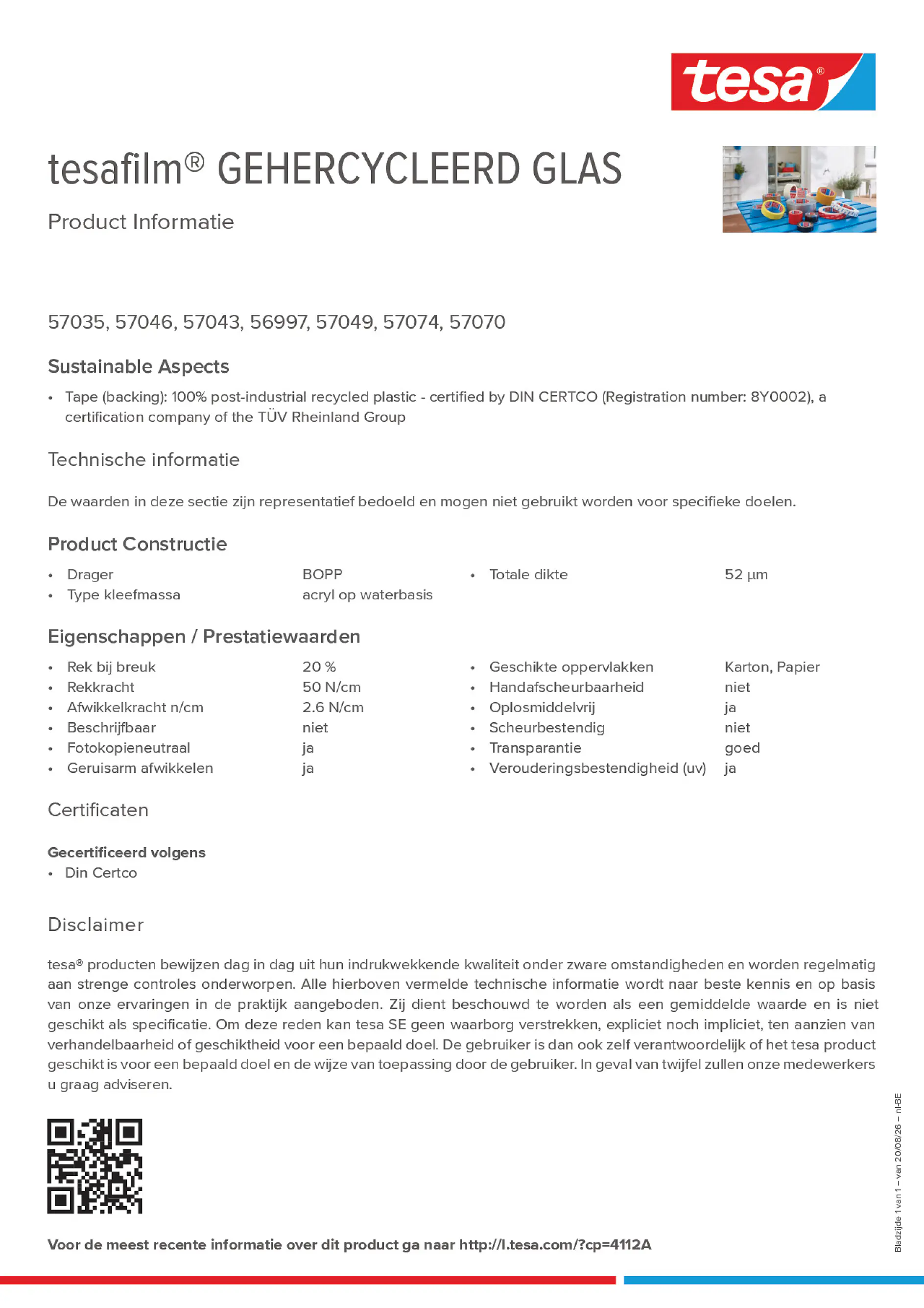 Product information_tesafilm® 57035_fr-BE_nl-BE