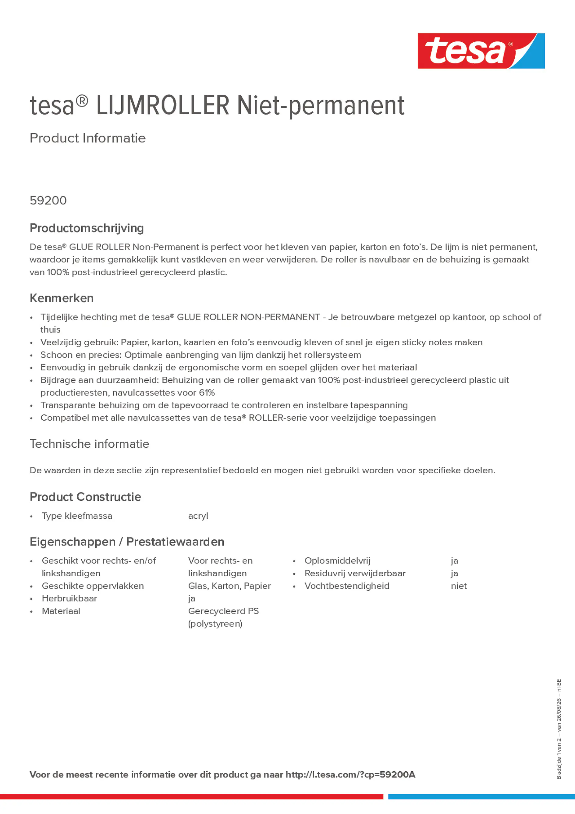 Product information_tesa® 59200A_fr-BE_nl-BE