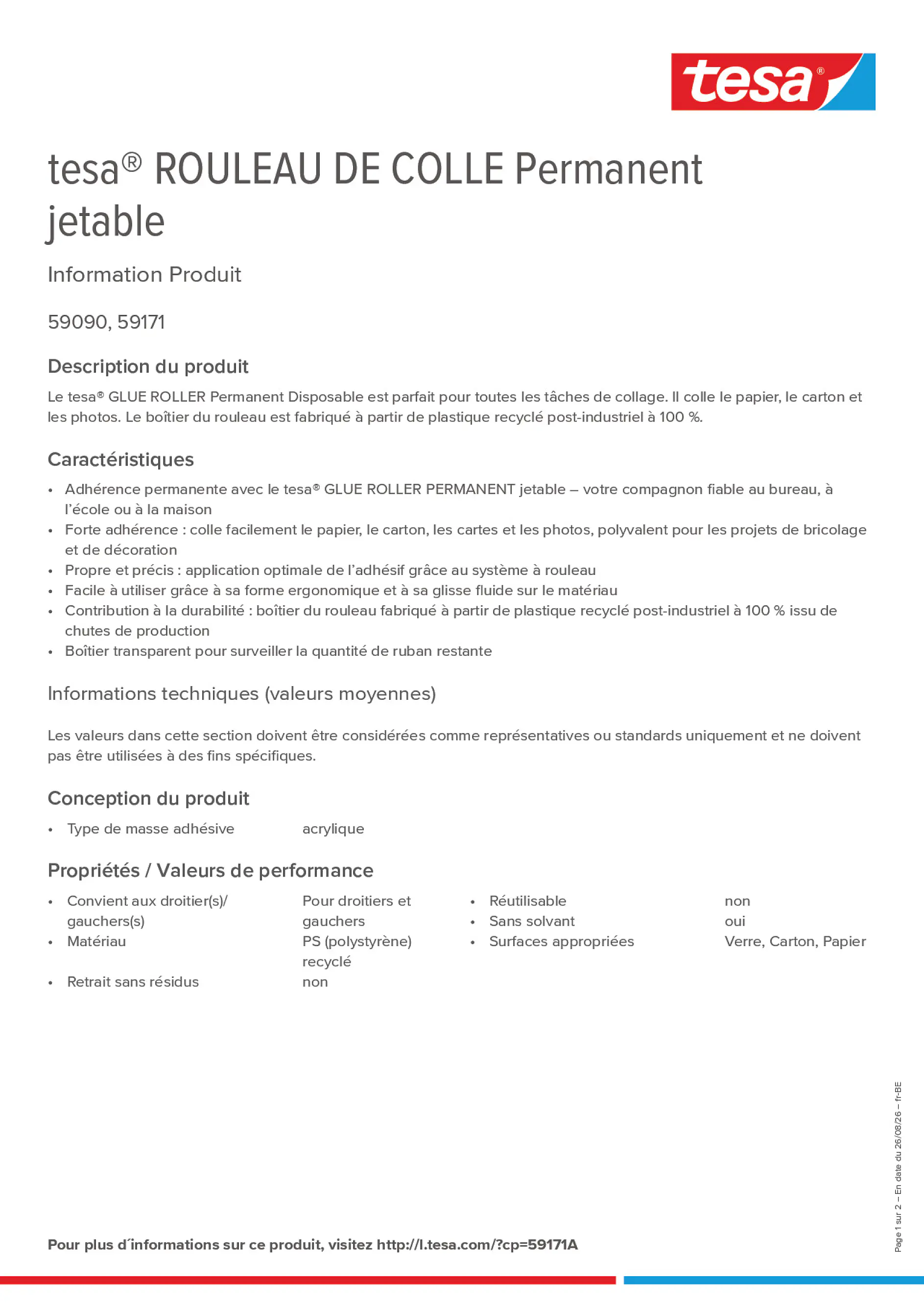 Product information_tesa® 59171A_fr-BE_nl-BE