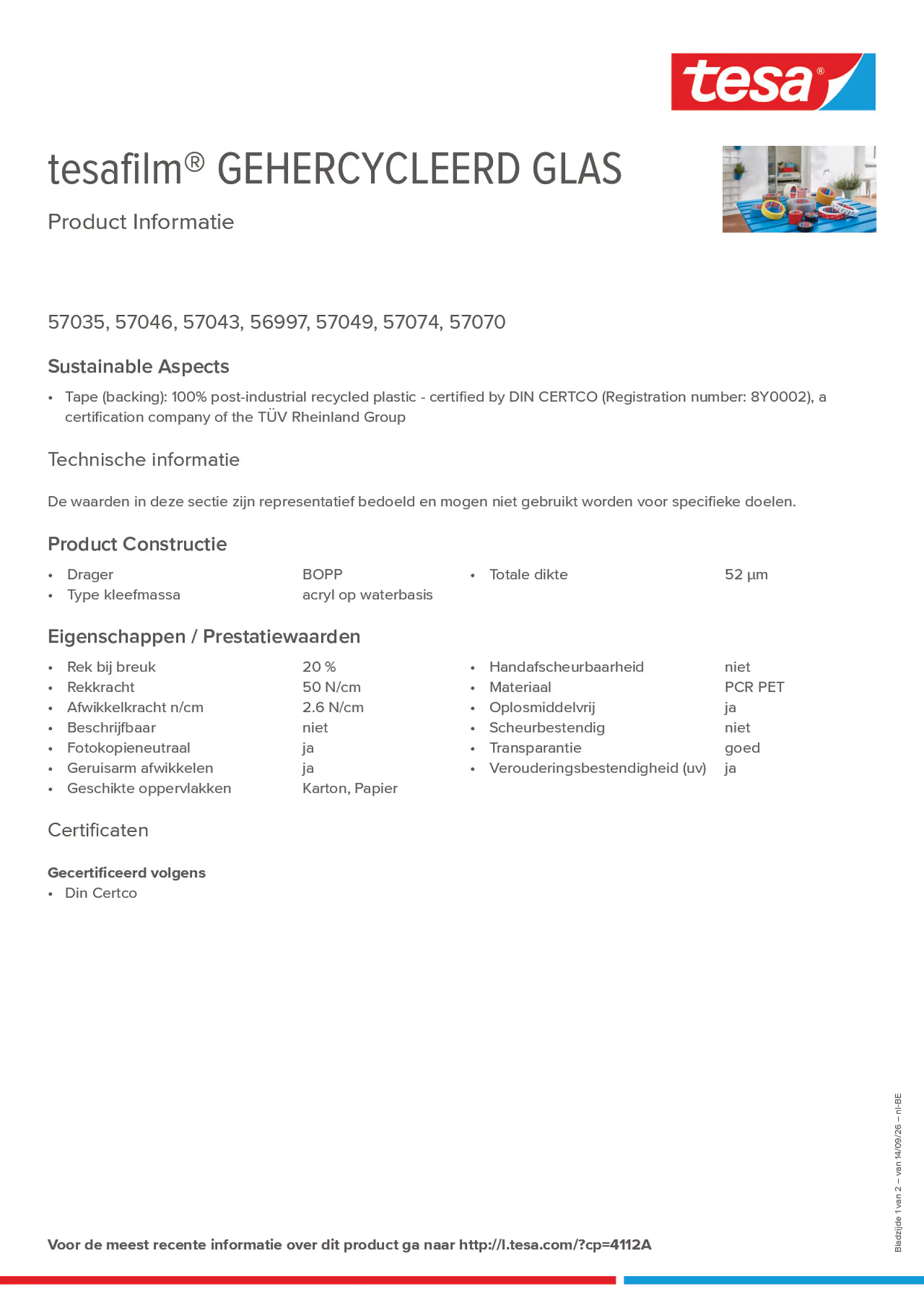 Product information_tesafilm® 57035_fr-BE_nl-BE