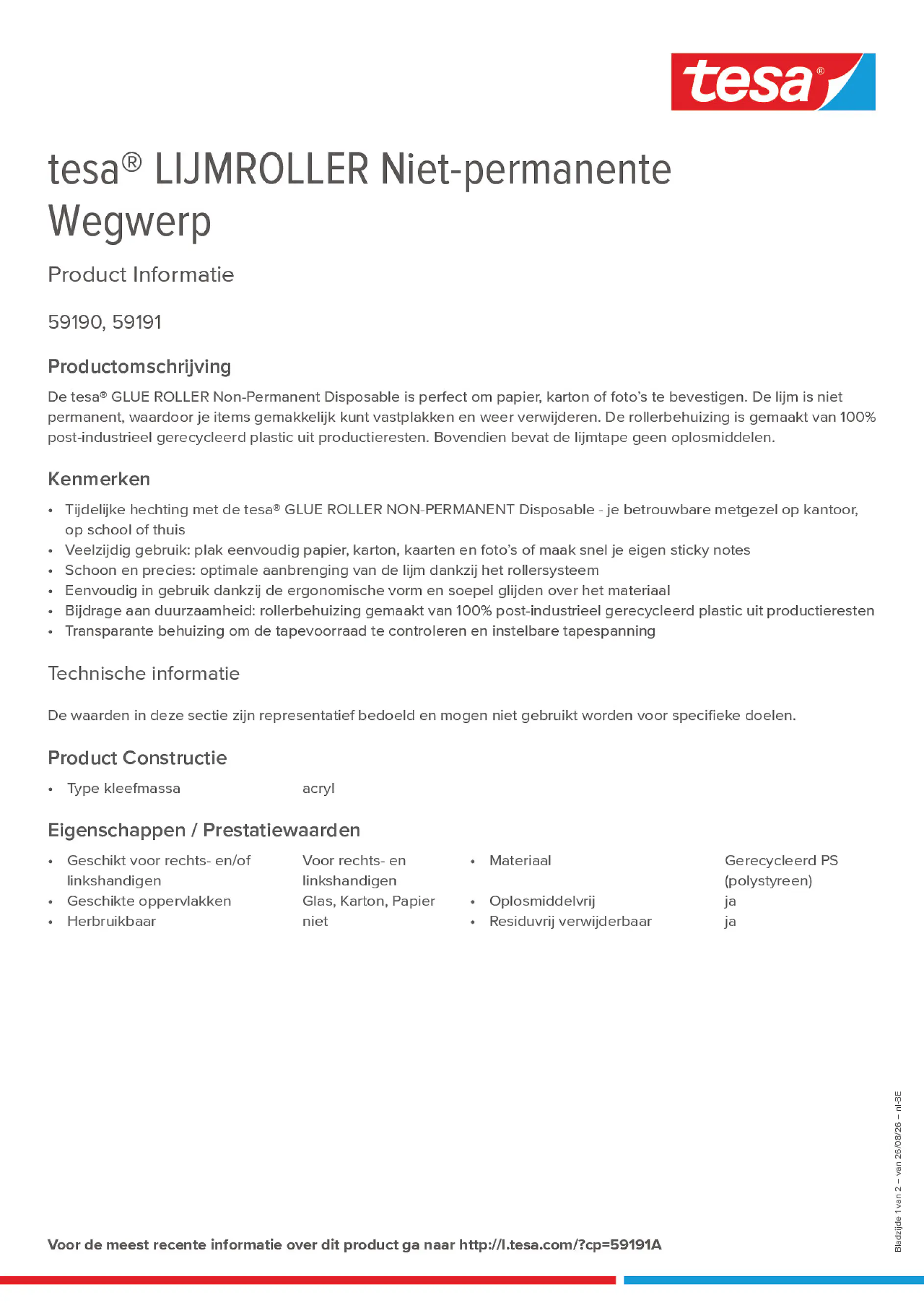 Product information_tesa® 59191A_fr-BE_nl-BE