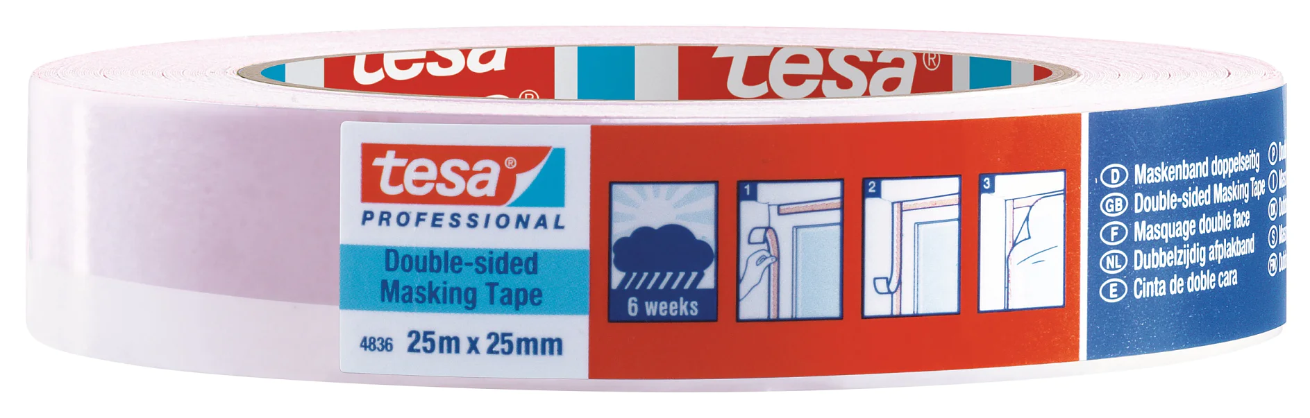 tesa 4836® UV-bestendige dubbelzijdige maskeringstape