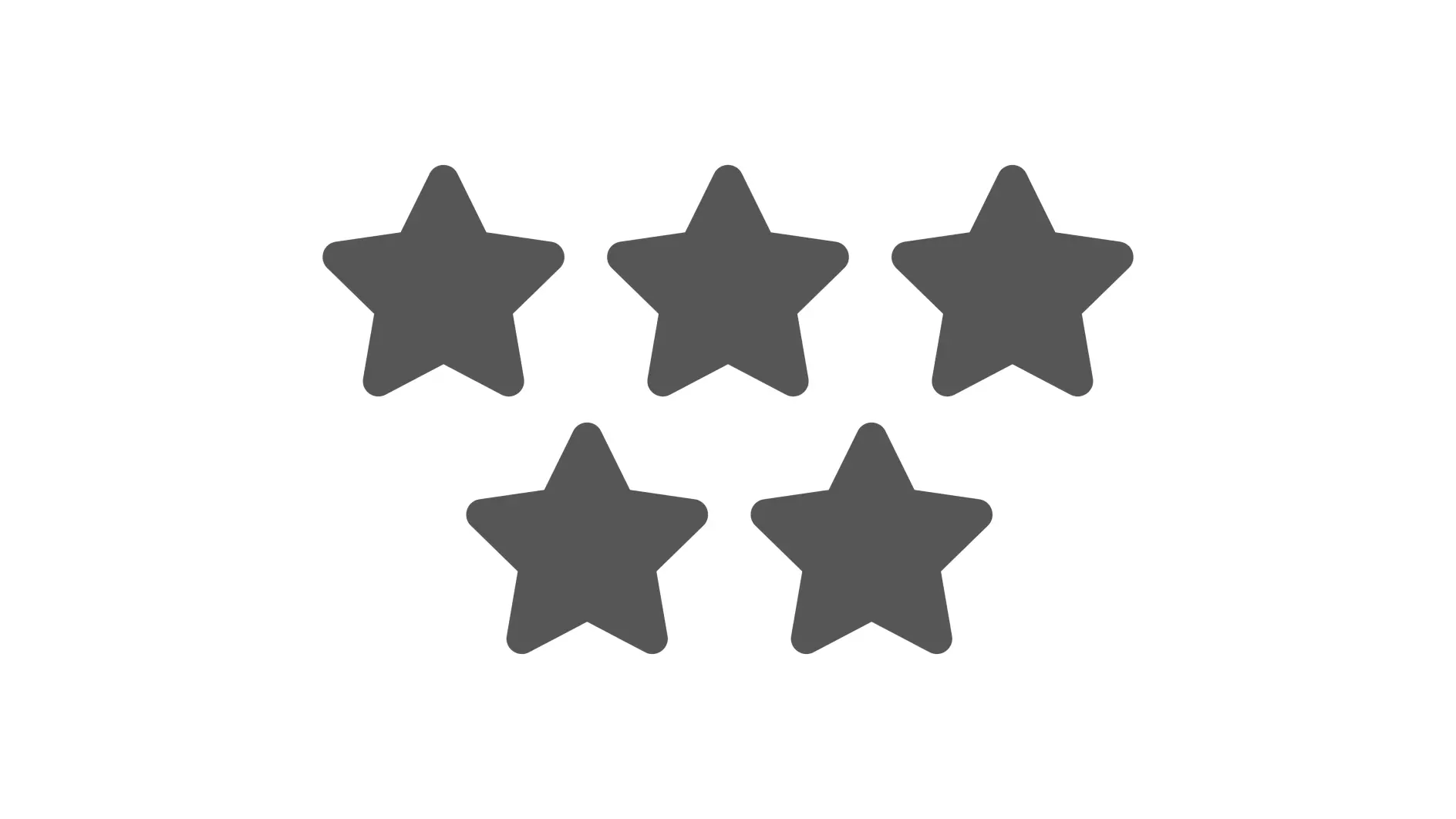 Here is the revised text: Five black stars arranged in two rows. The top row has three stars, and the bottom row has two stars, forming a pattern often used to represent a five-star rating. The stars are evenly spaced and uniformly sized against a white background. This doesnt mention tape or any references related to tapes like tesa tape or competitor brands. If it was not intended text to be revised then please provide appropriate text with mention of tape so I can replace them with tesa tape. (This text has been generated by AI)