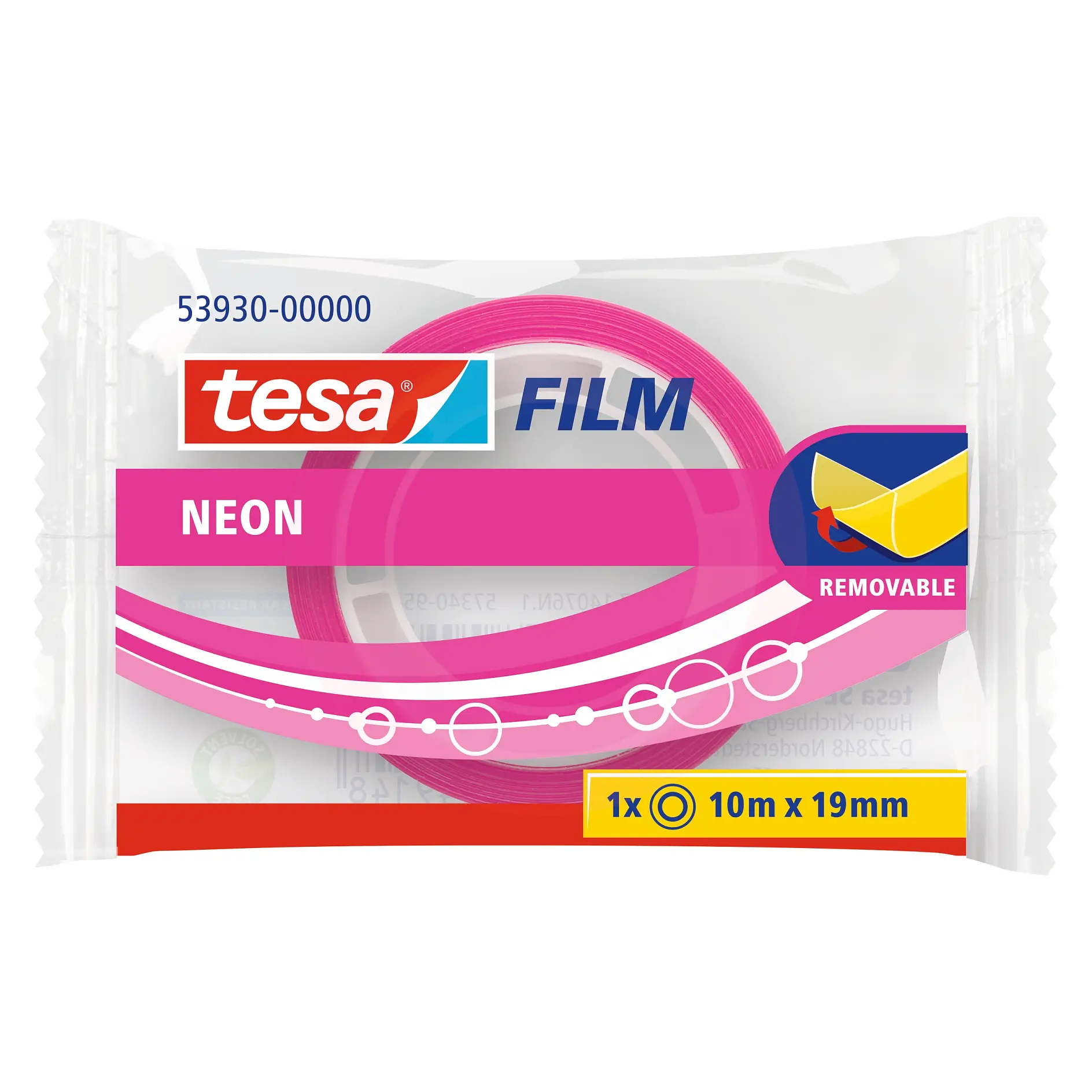 [en-en] 1 x tesafilm Neon 10m x 19mm Pink, Flow Pack