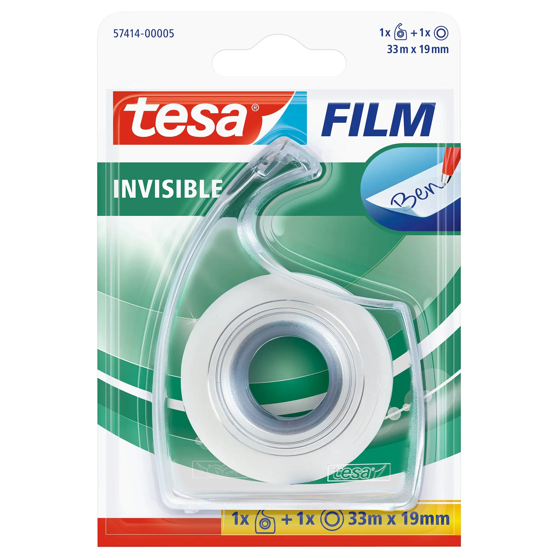 [en-en] 1 x tesafilm Invisible 33m x 19mm + Hand Dispenser, Blister