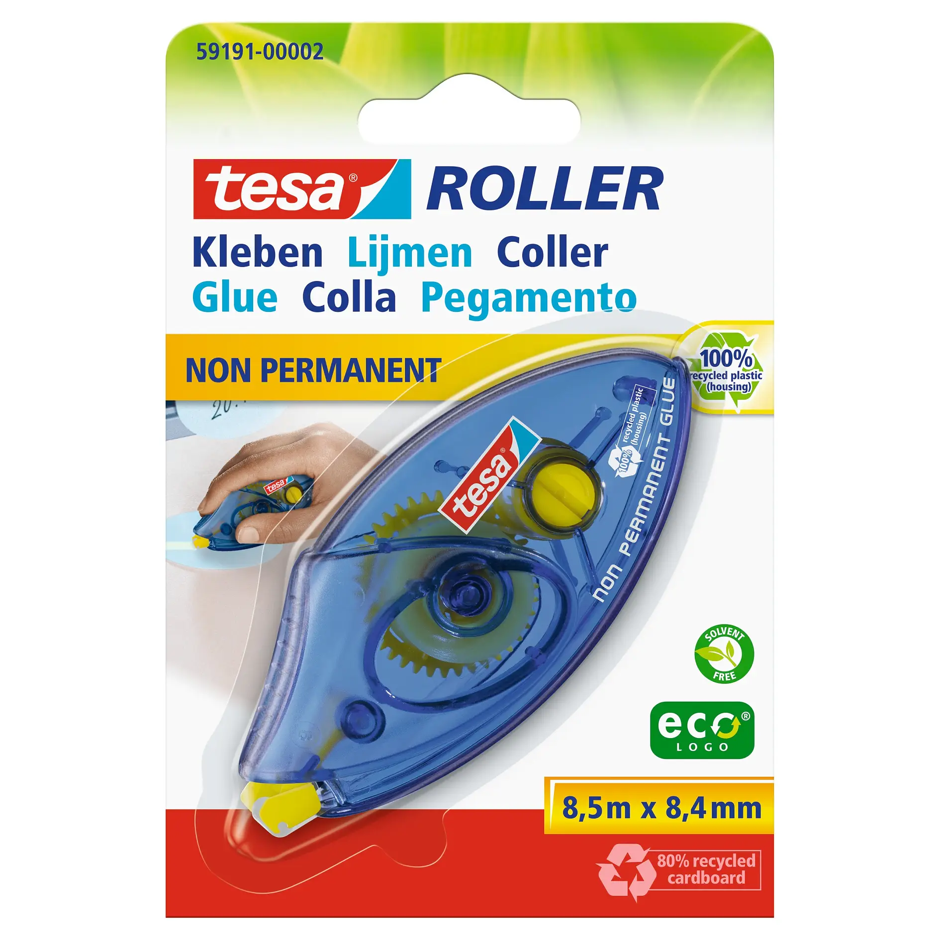[en-en] tesa Roller Glue Non Permanent Disposable ecoLogo