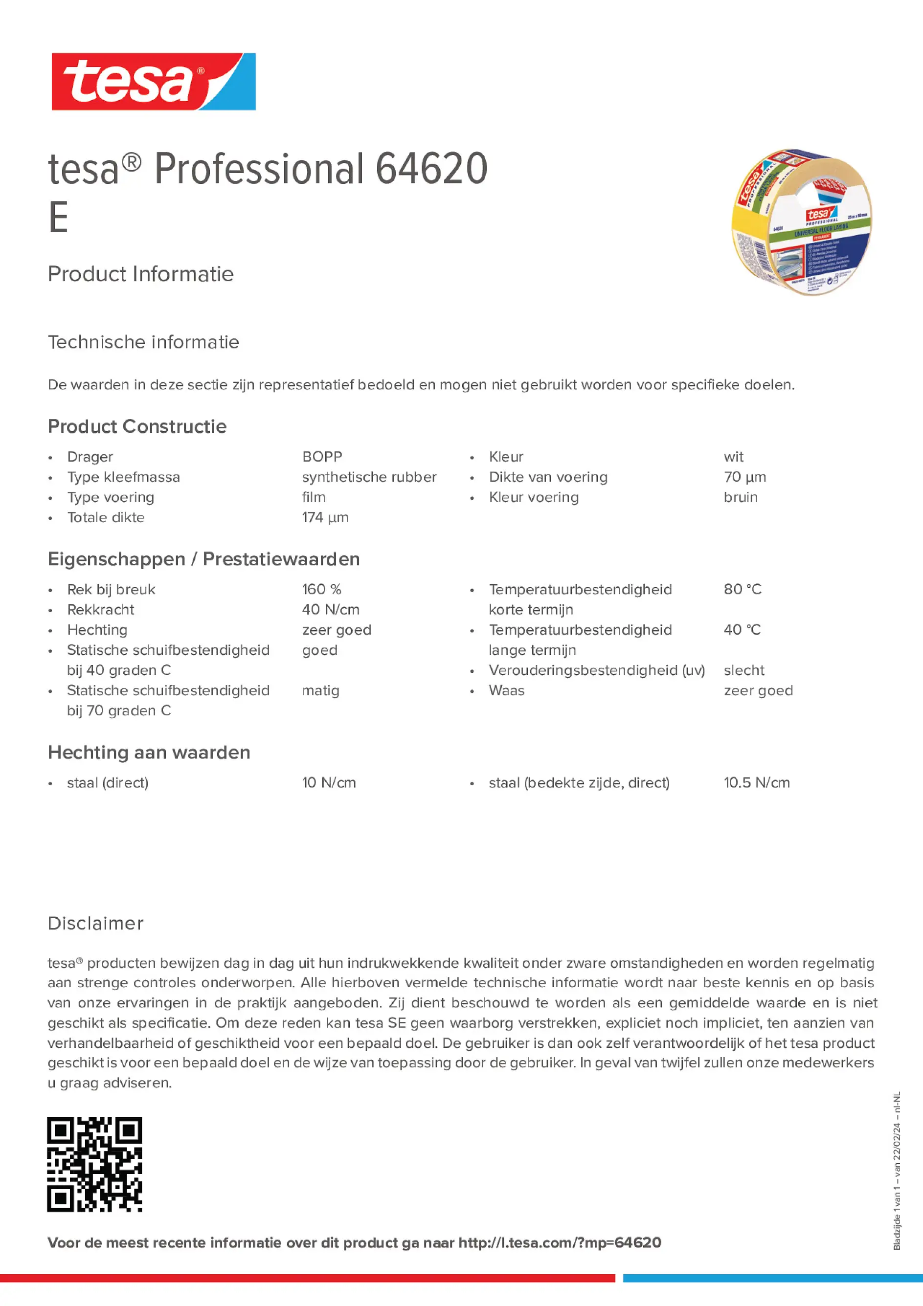 Product information_tesa® Professional 64620_nl-NL