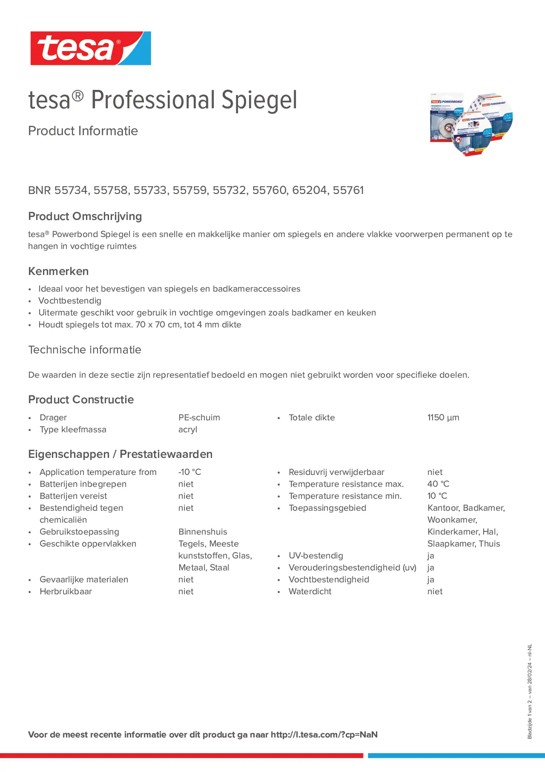 Product information_tesa® Professional 55733_nl-NL