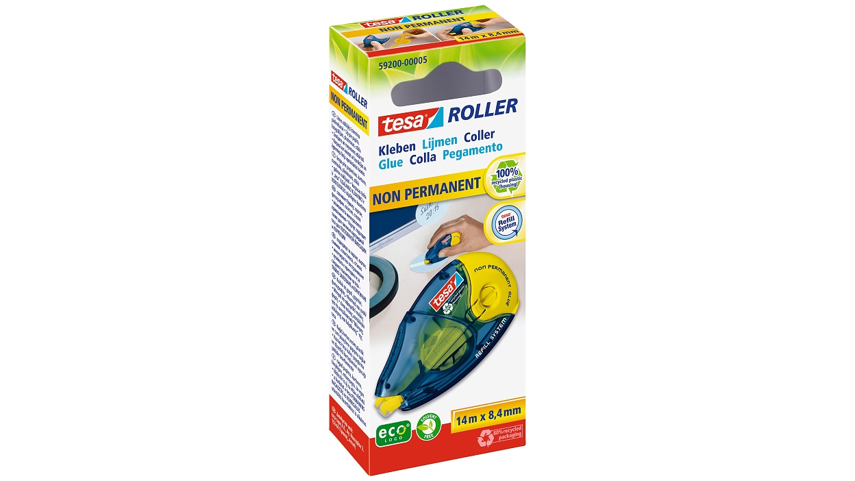 [en-en] tesa Roller Glue Non Permanent Refillable ecoLogo