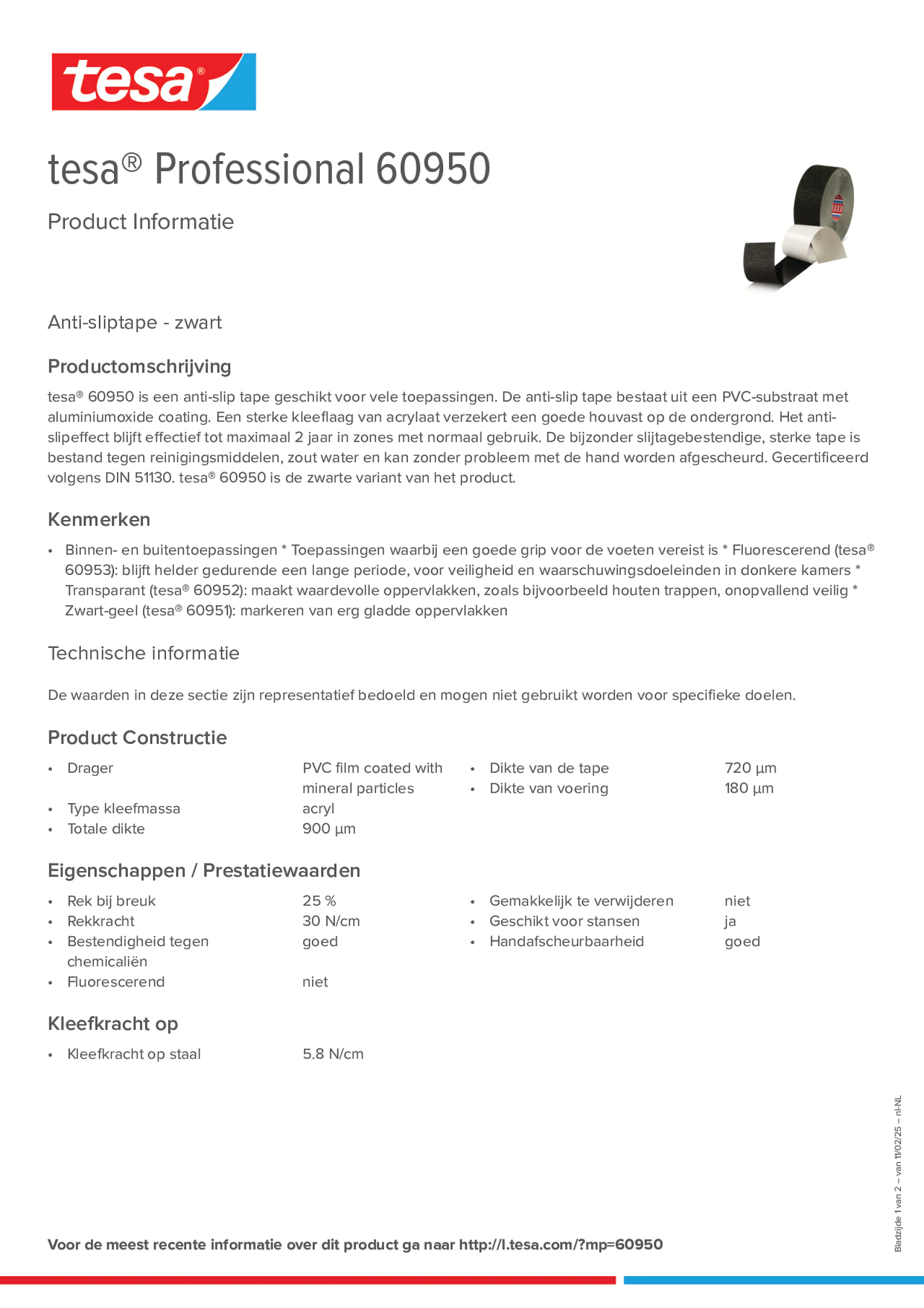 Product information_tesa® Professional 60950_nl-NL