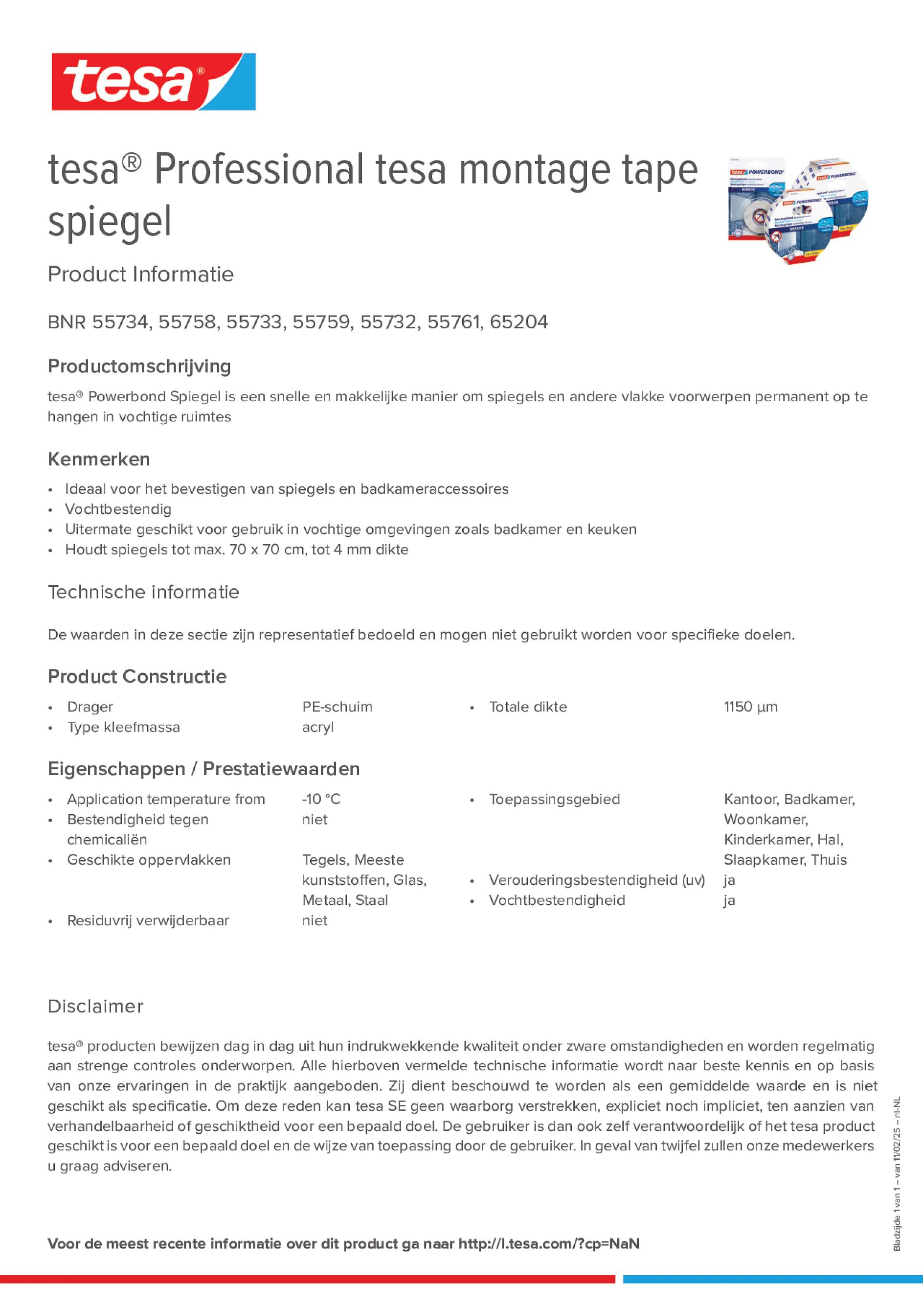Product information_tesa® Professional 55733_nl-NL