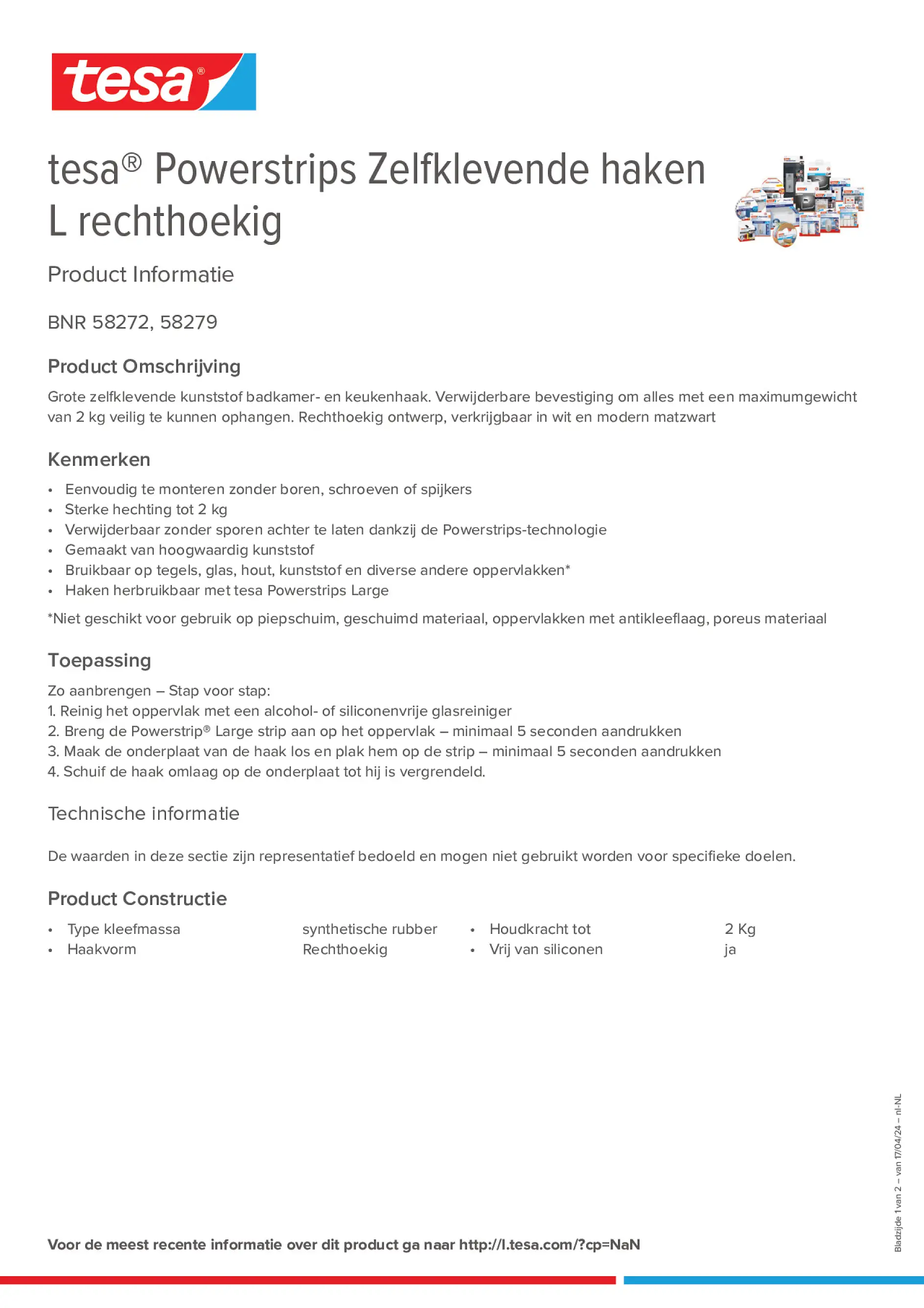 Product information_tesa® Powerstrips 58272_nl-NL