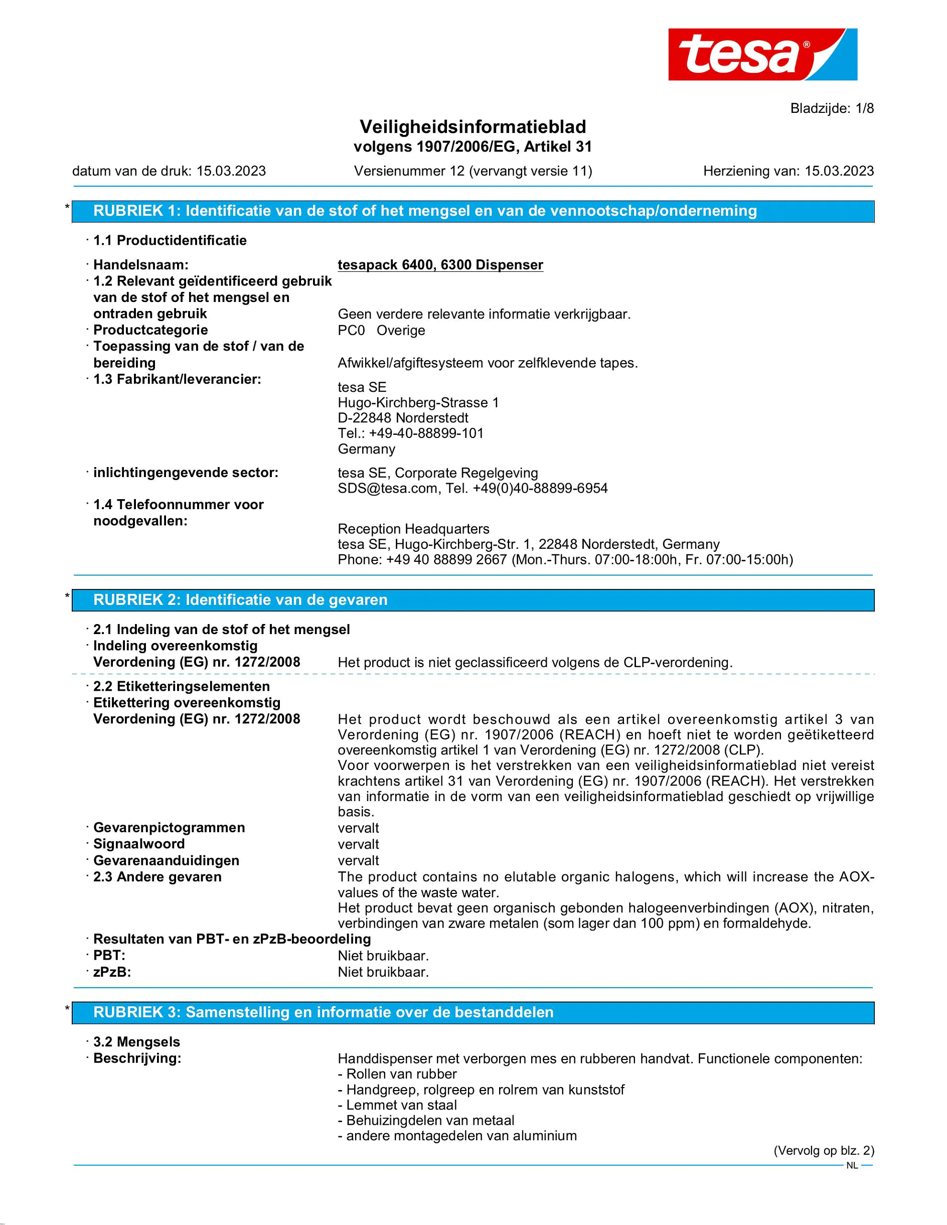 Safety data sheet_tesapack® 06400_nl-NL_v12