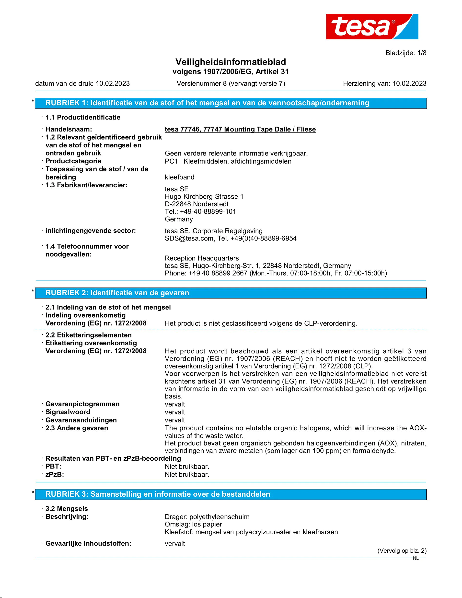 Safety data sheet_tesa® 77746_nl-NL_v8