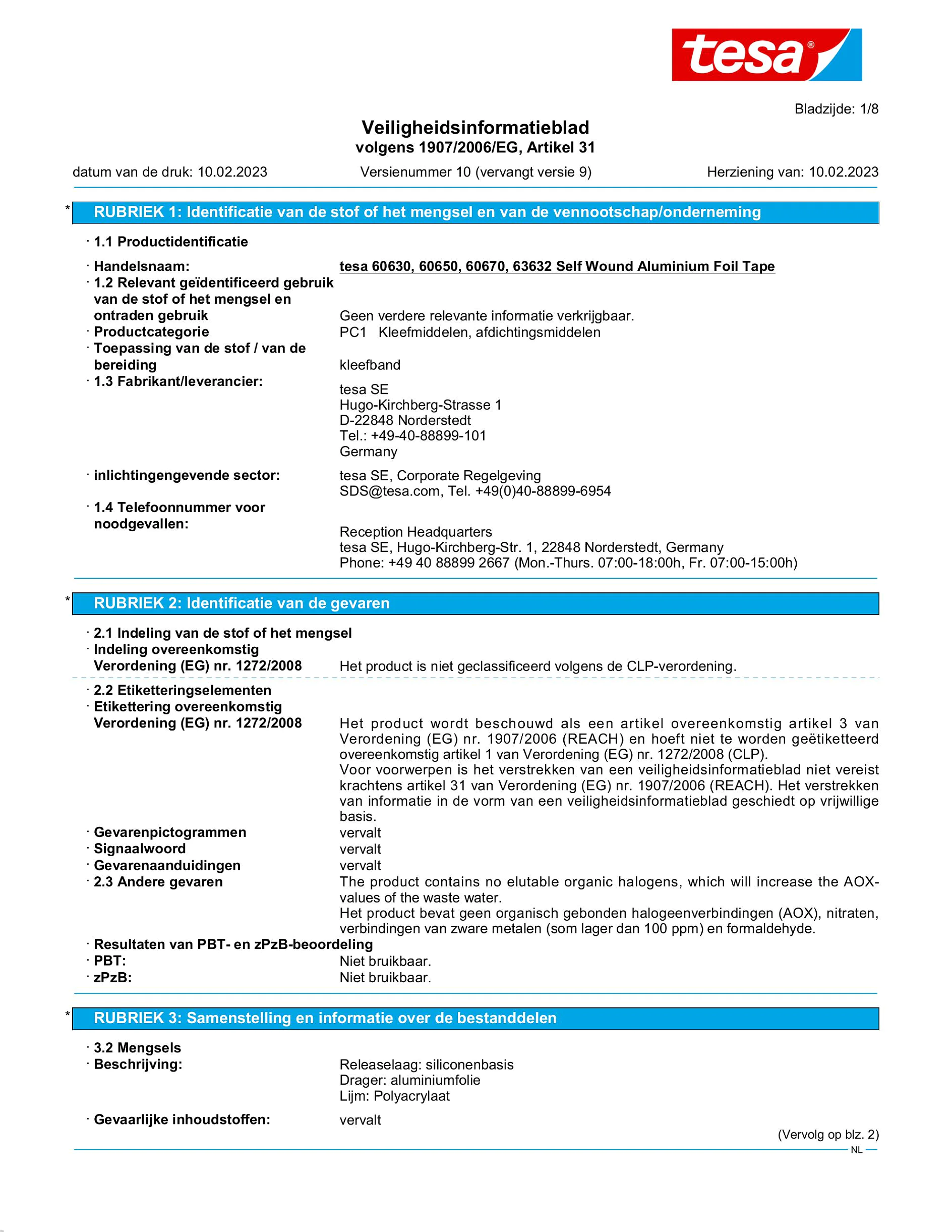 Safety data sheet_tesa® Professional 63632_nl-NL_v10