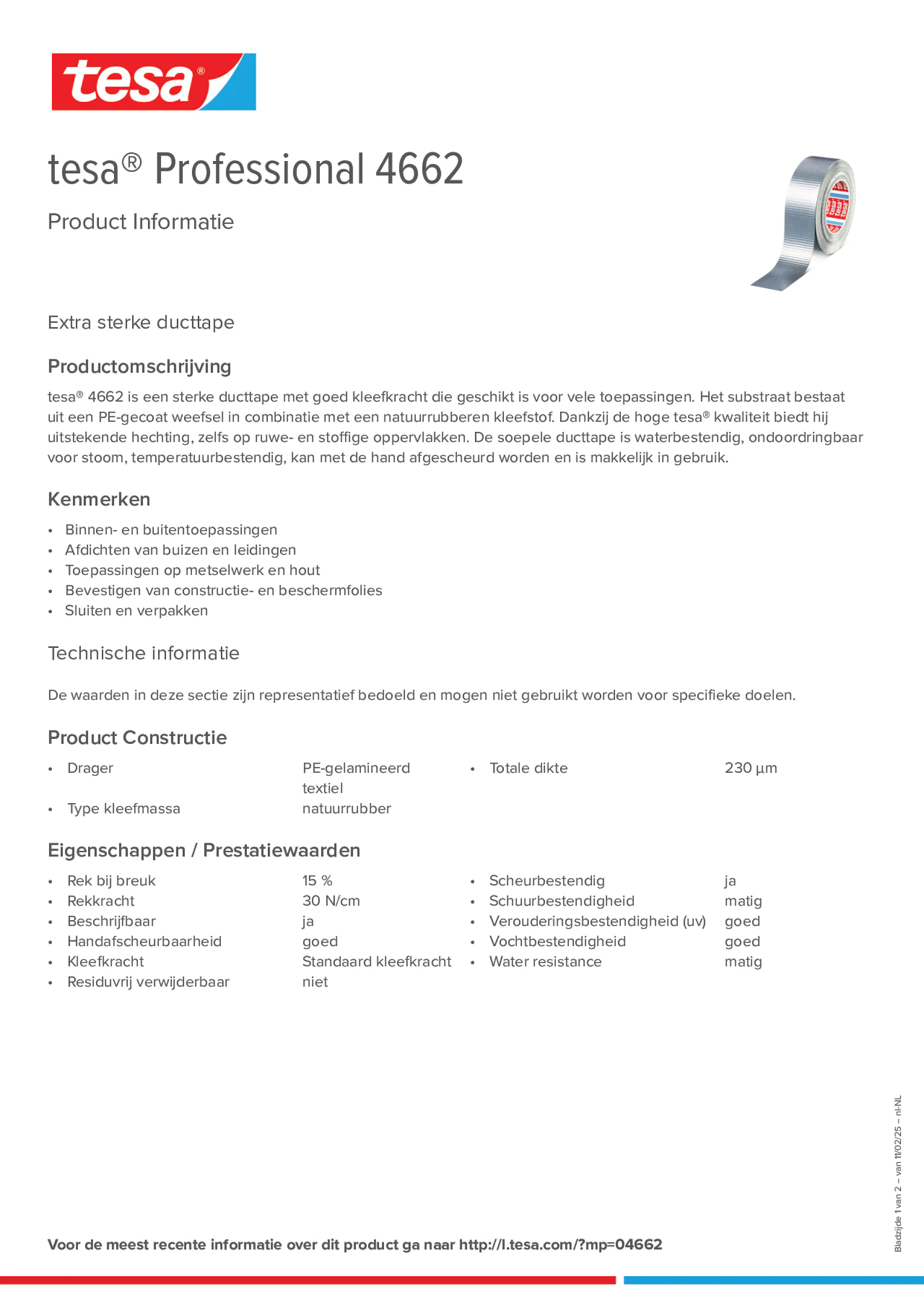 Product information_tesa® Professional 4662_nl-NL