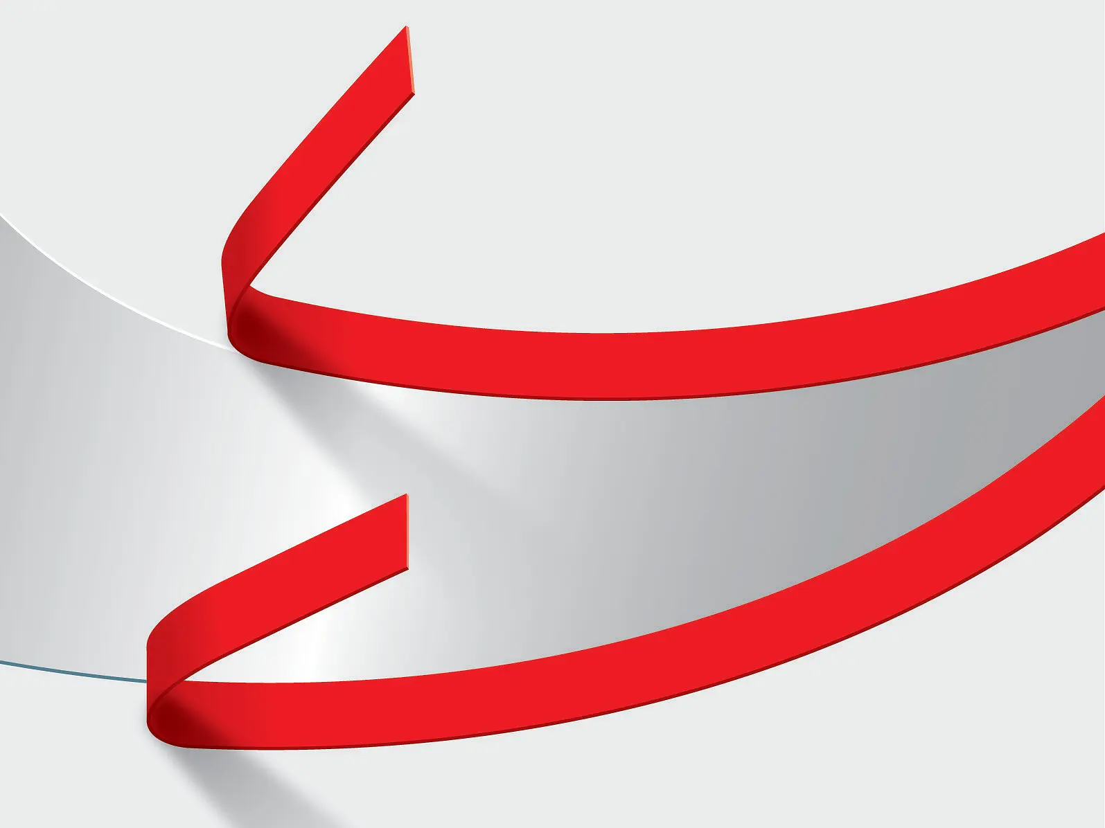 white adhesive tape strip with red backing partially peeled off against a light blue background (This text has been generated by AI)