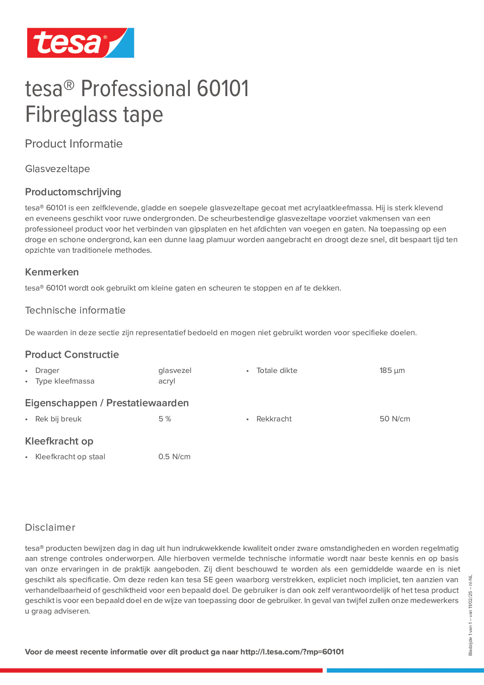 Product information_tesa® Professional 60101_nl-NL