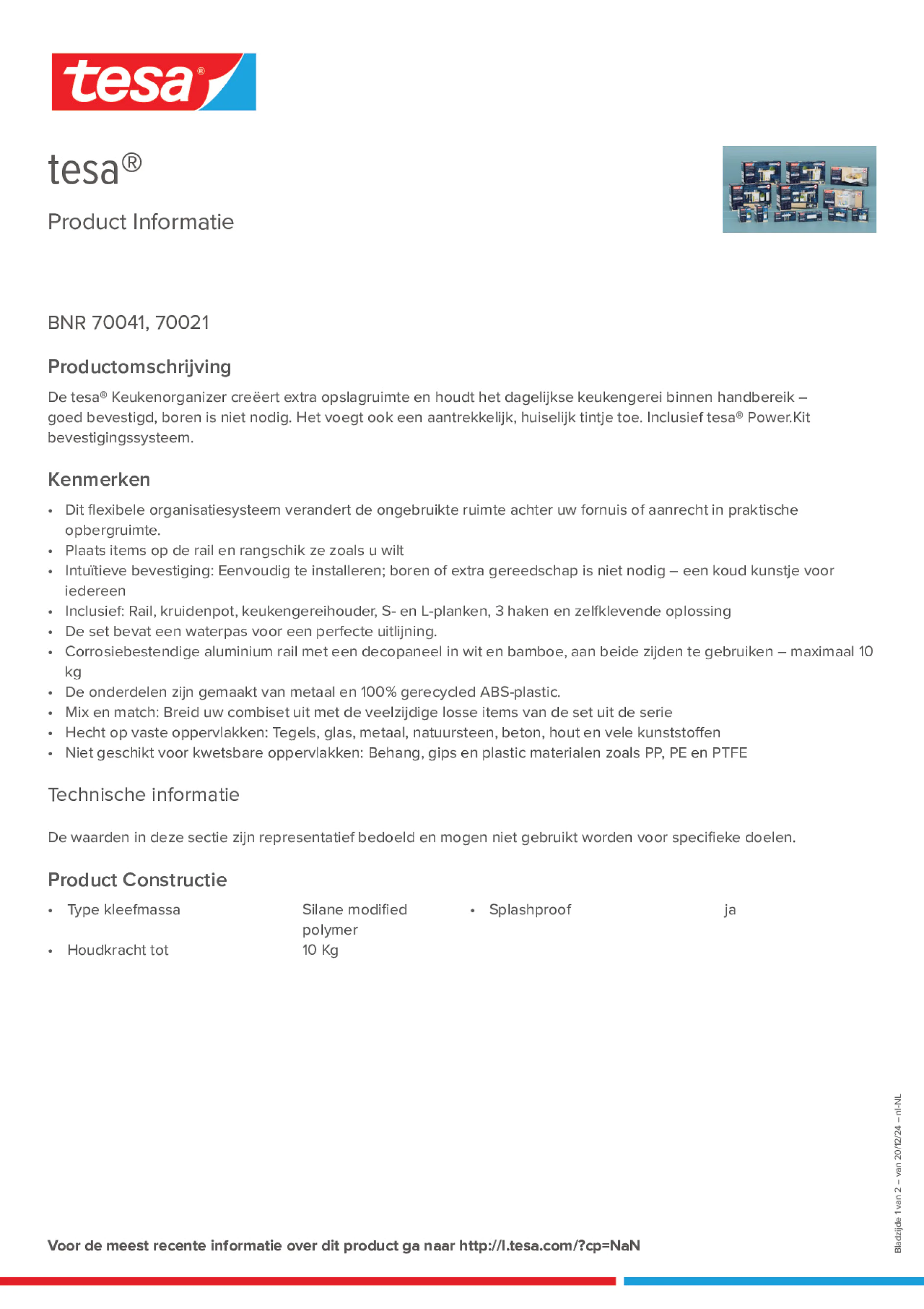 Product information_tesa® 70041_nl-NL Product information_tesa® 70041_nl-NL