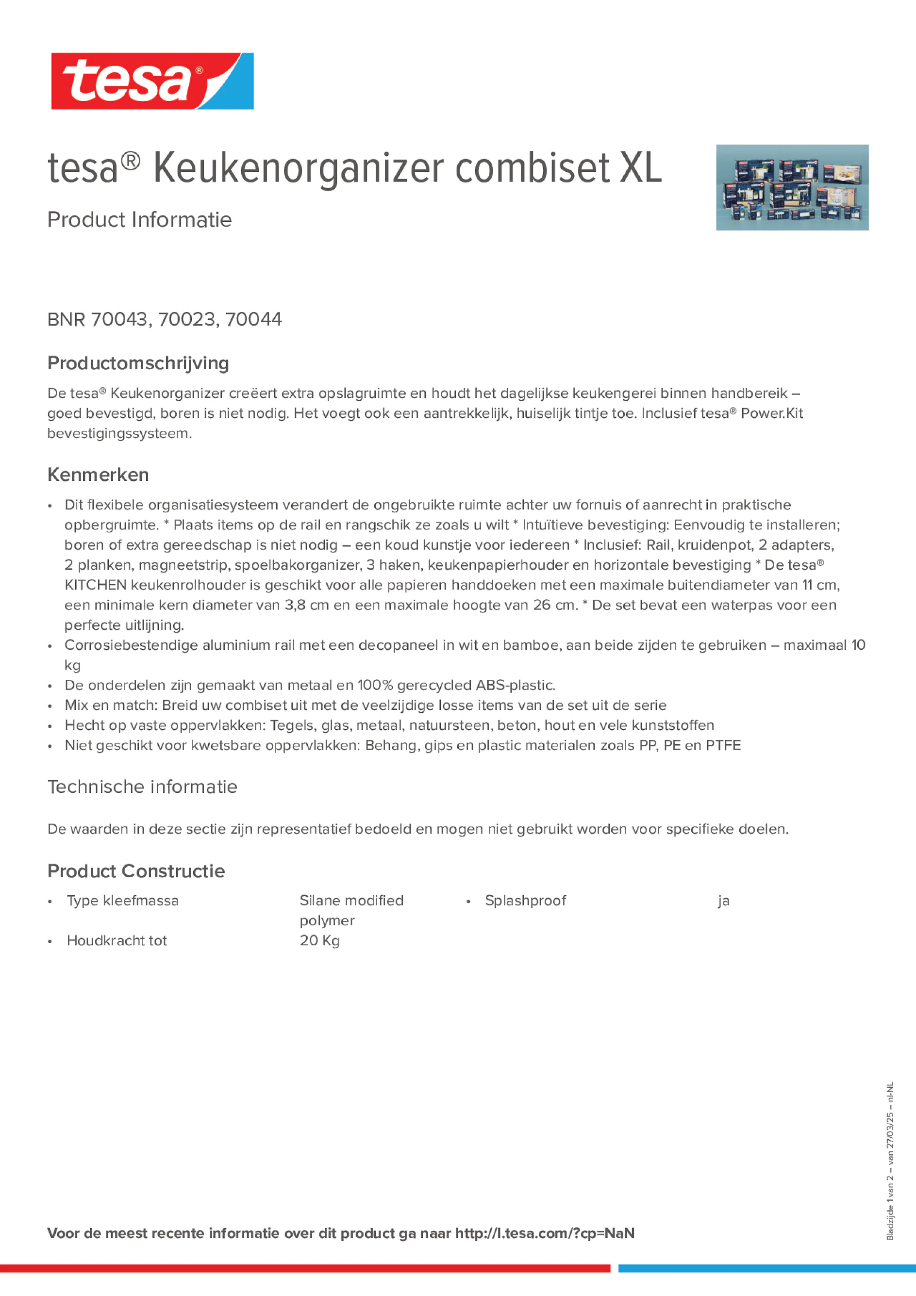 Product information_tesa® 70043_nl-NL Product information_tesa® 70043_nl-NL