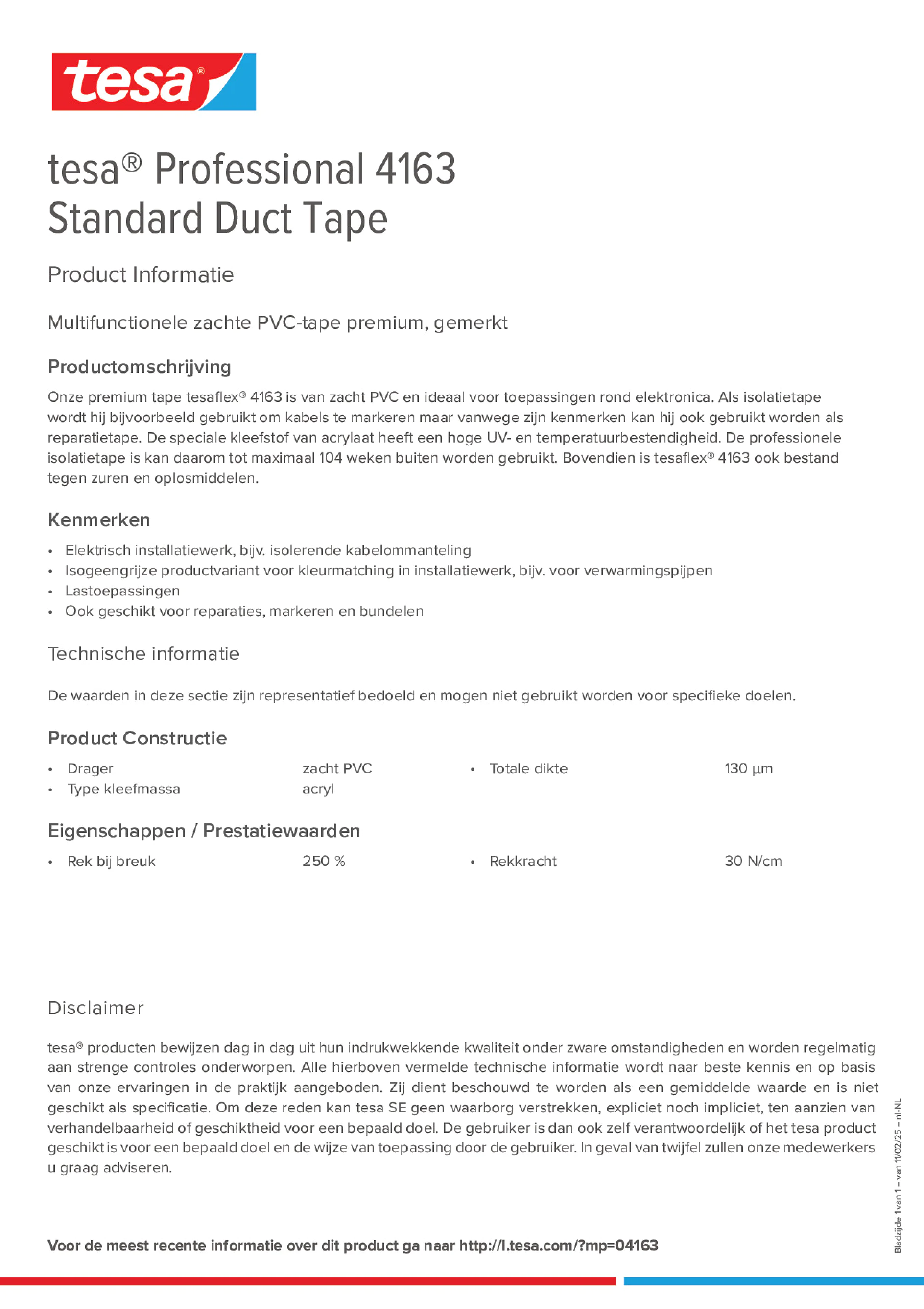 Product information_tesa® Professional 04163_nl-NL