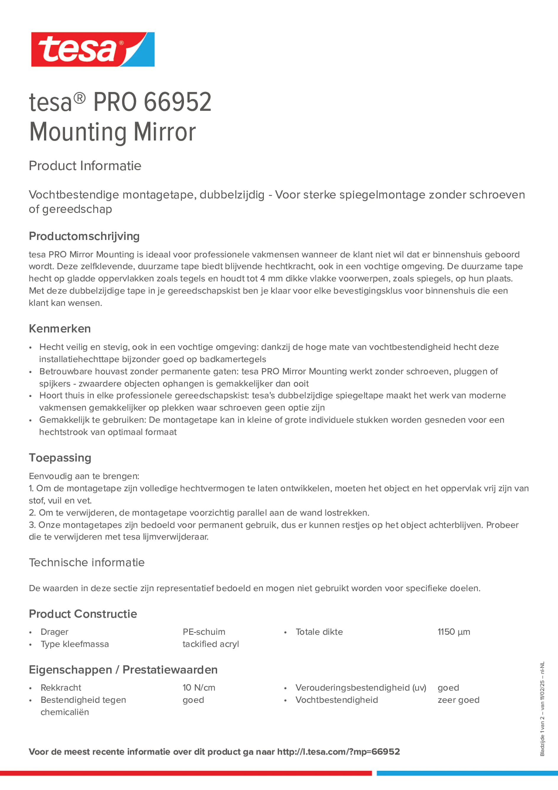 Product information_tesa® PRO 66952_nl-NL