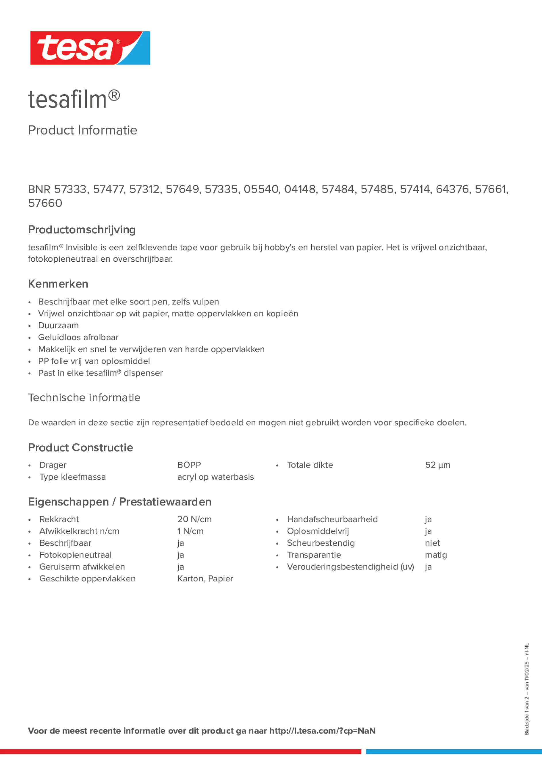 Product information_tesafilm® 57312_nl-NL