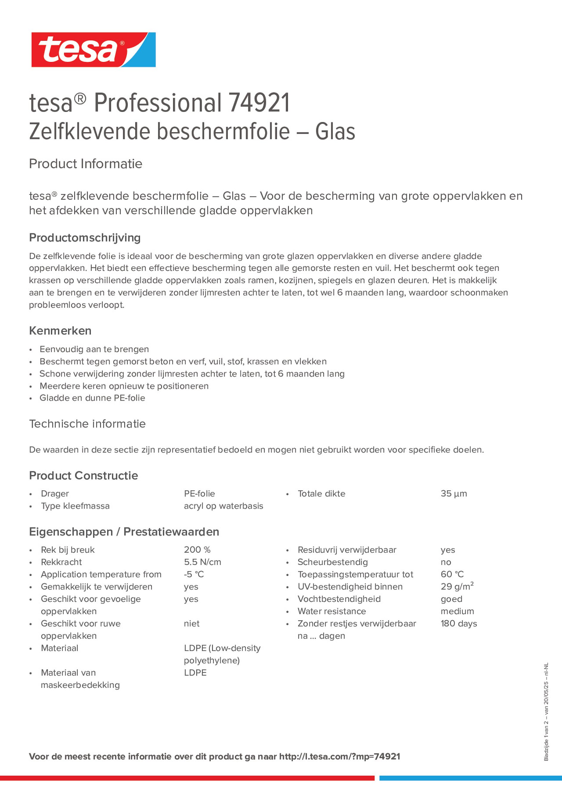 Product information_tesa® Professional 74921_nl-NL
