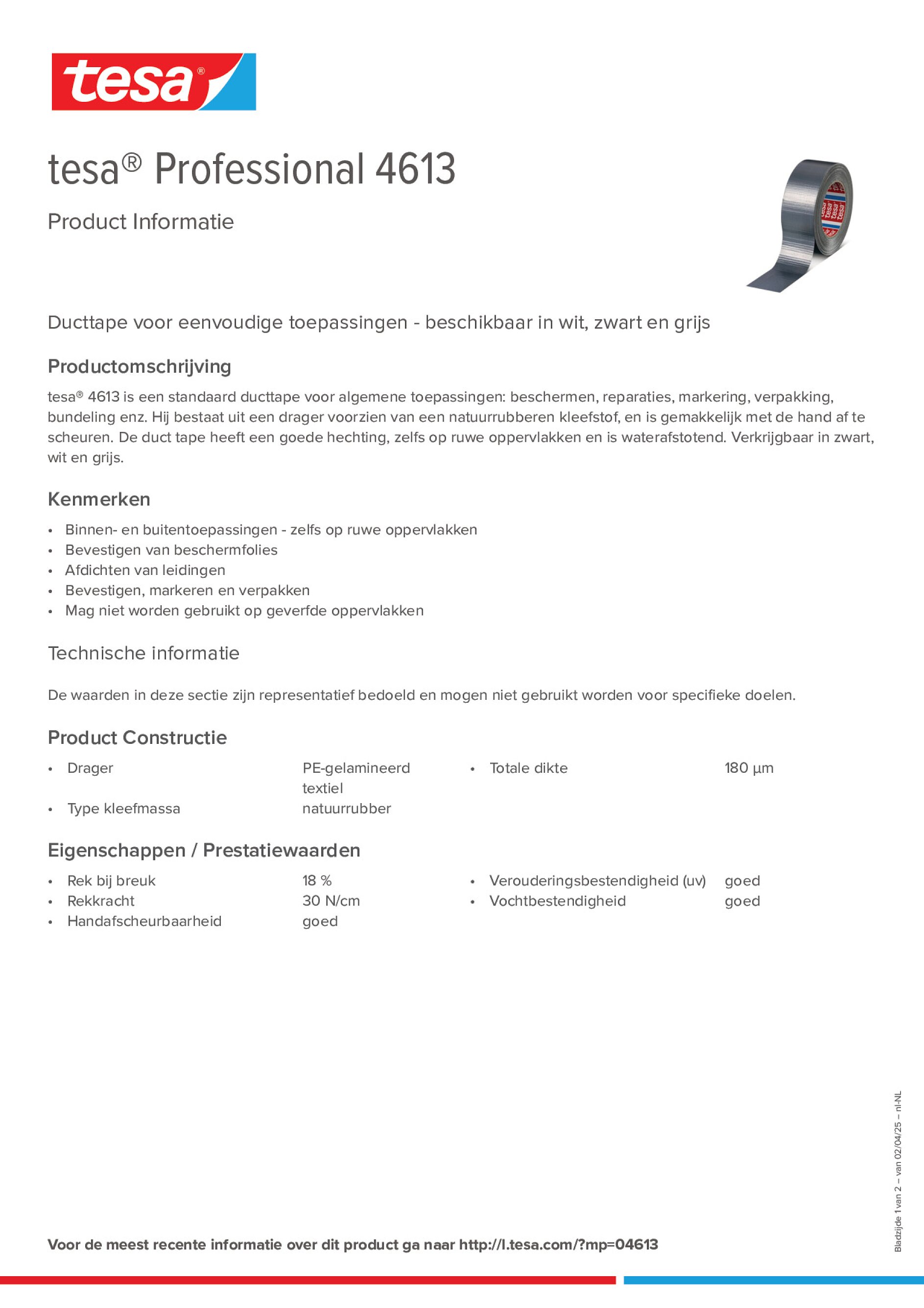 Product information_tesa® Professional 04613_nl-NL