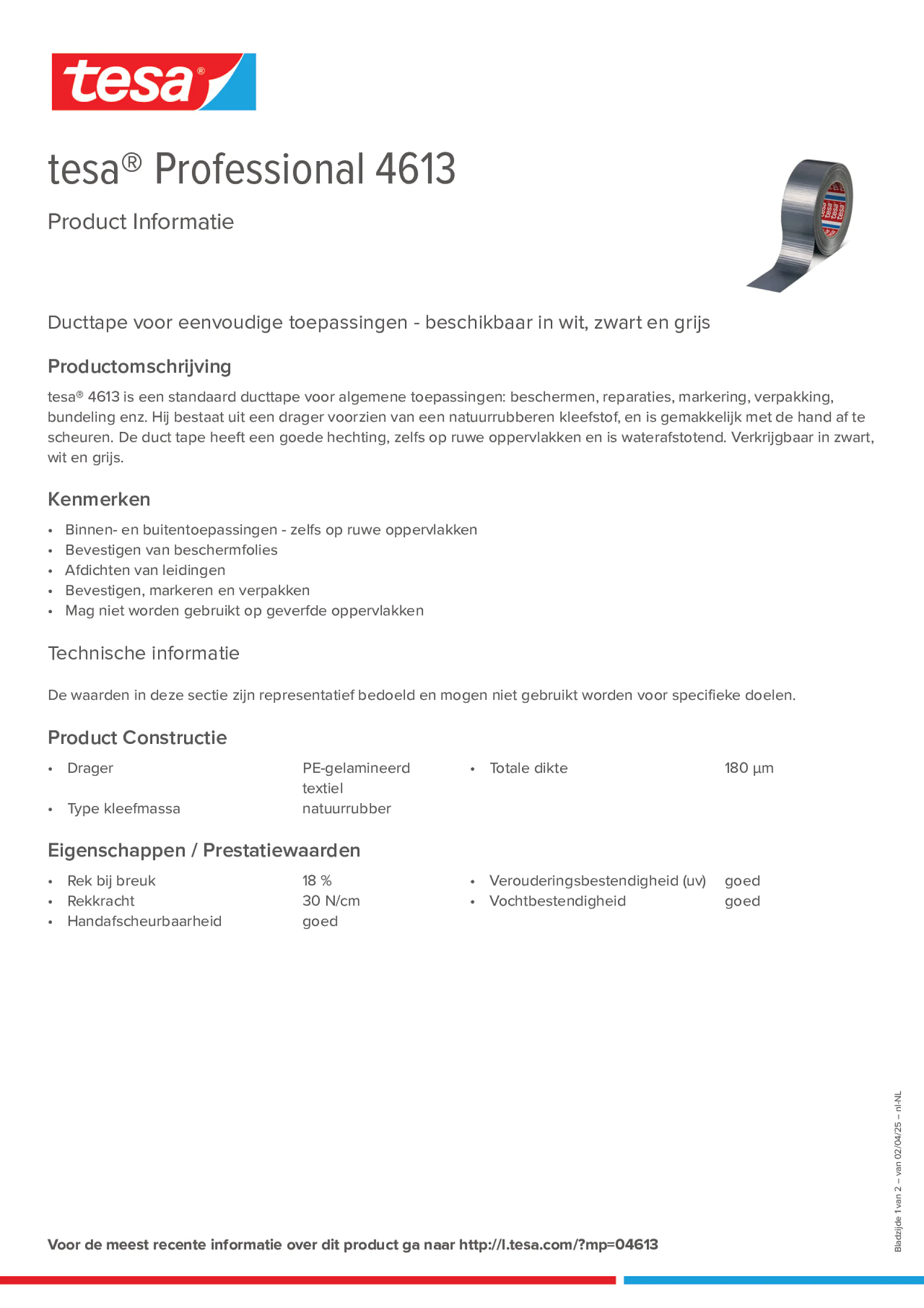 Product information_tesa® Professional 04613_nl-NL