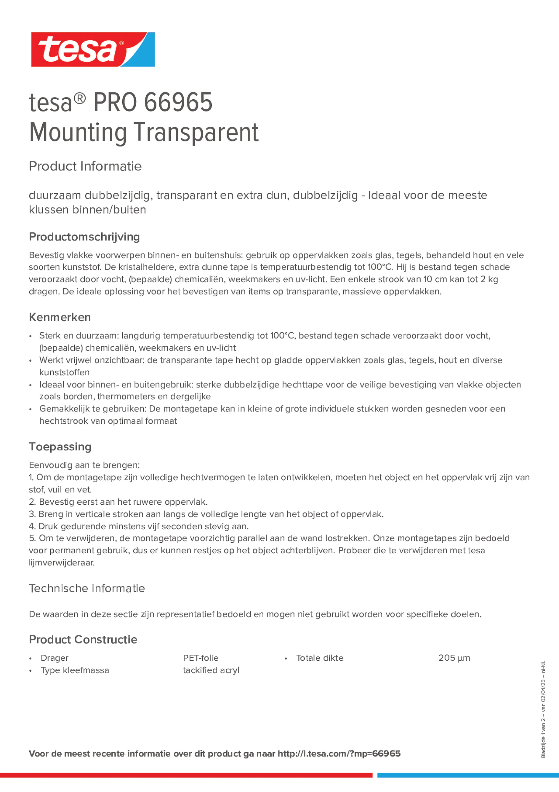 Product information_tesa® PRO 66965_nl-NL