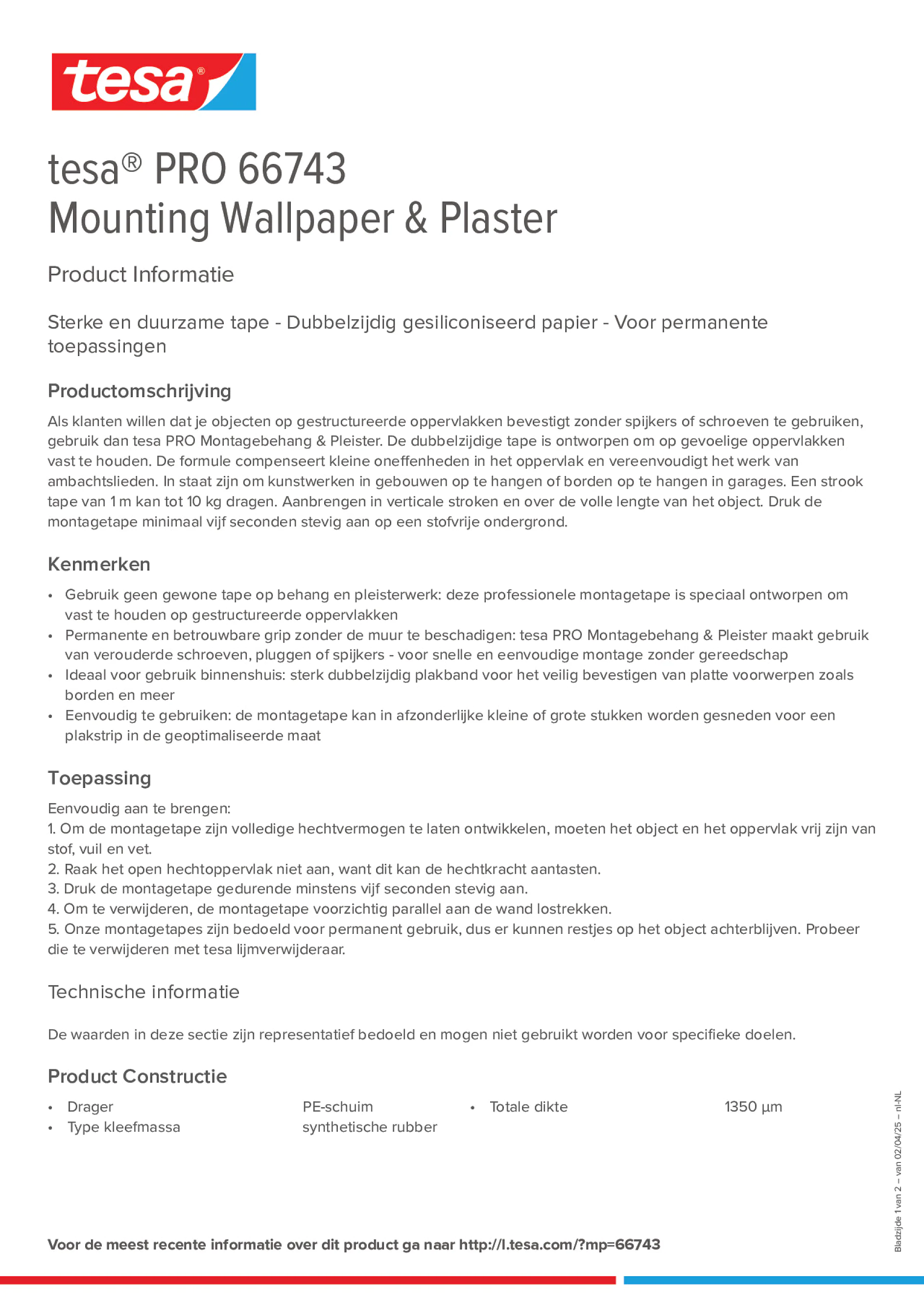 Product information_tesa® PRO 66743_nl-NL