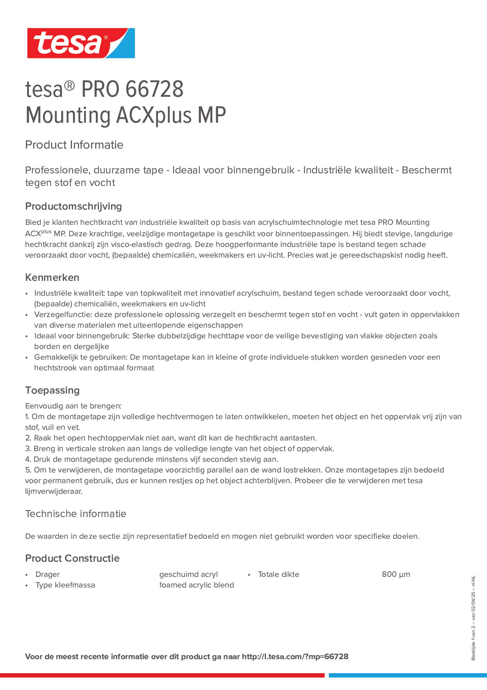 Product information_tesa® PRO 66728_nl-NL