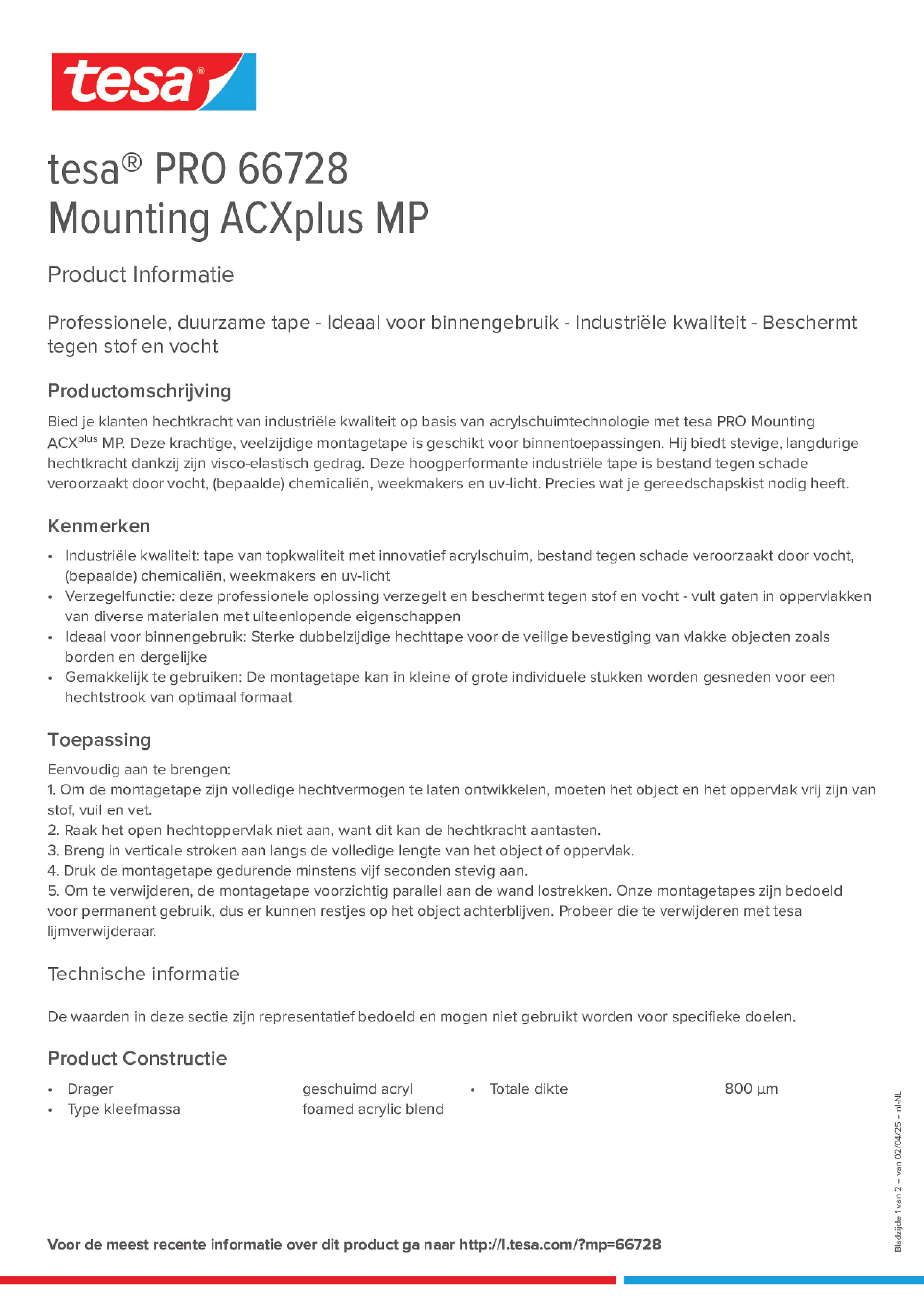 Product information_tesa® PRO 66728_nl-NL