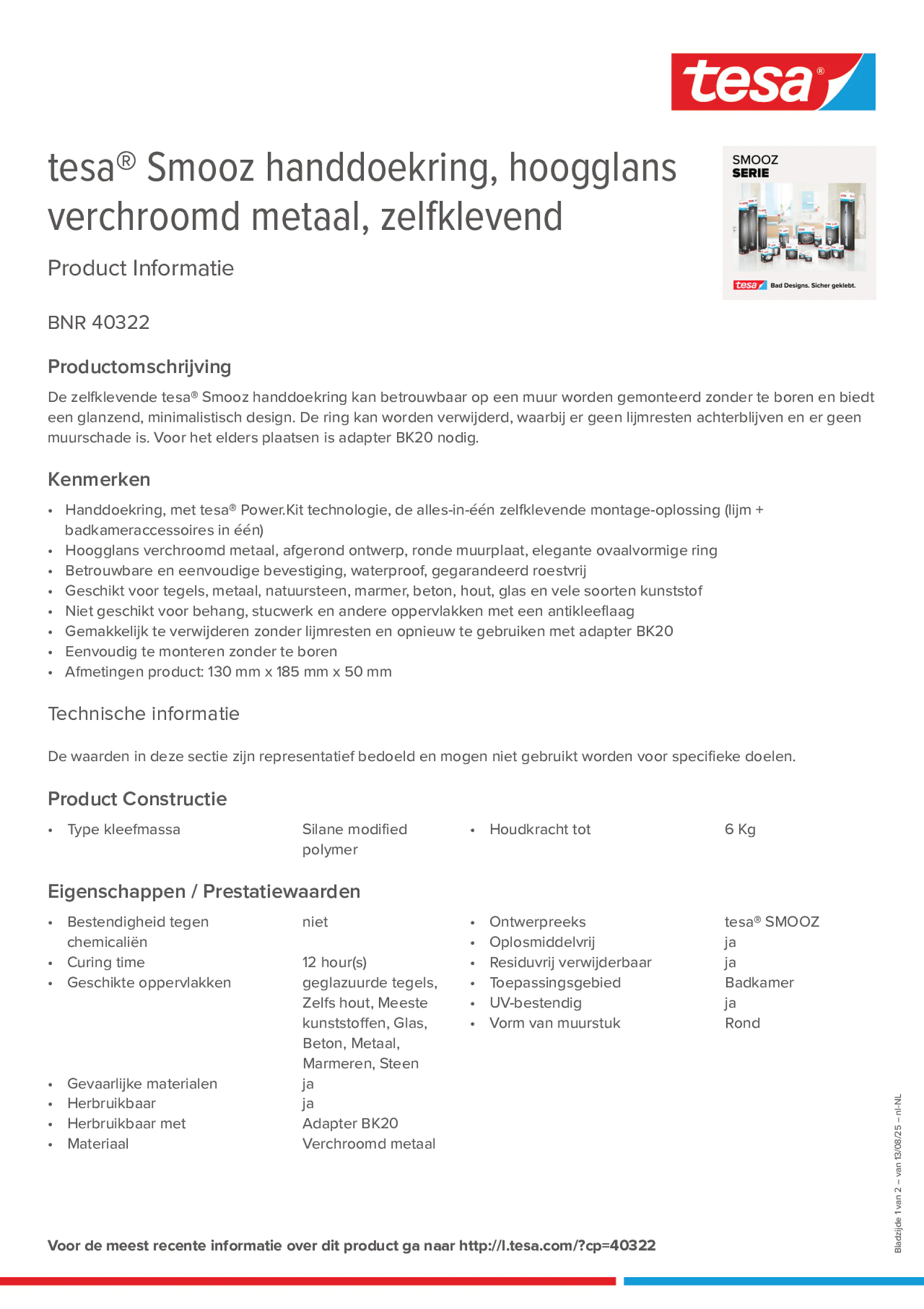 Product information_tesa® 40322_nl-NL Product information_tesa® 40322_nl-NL