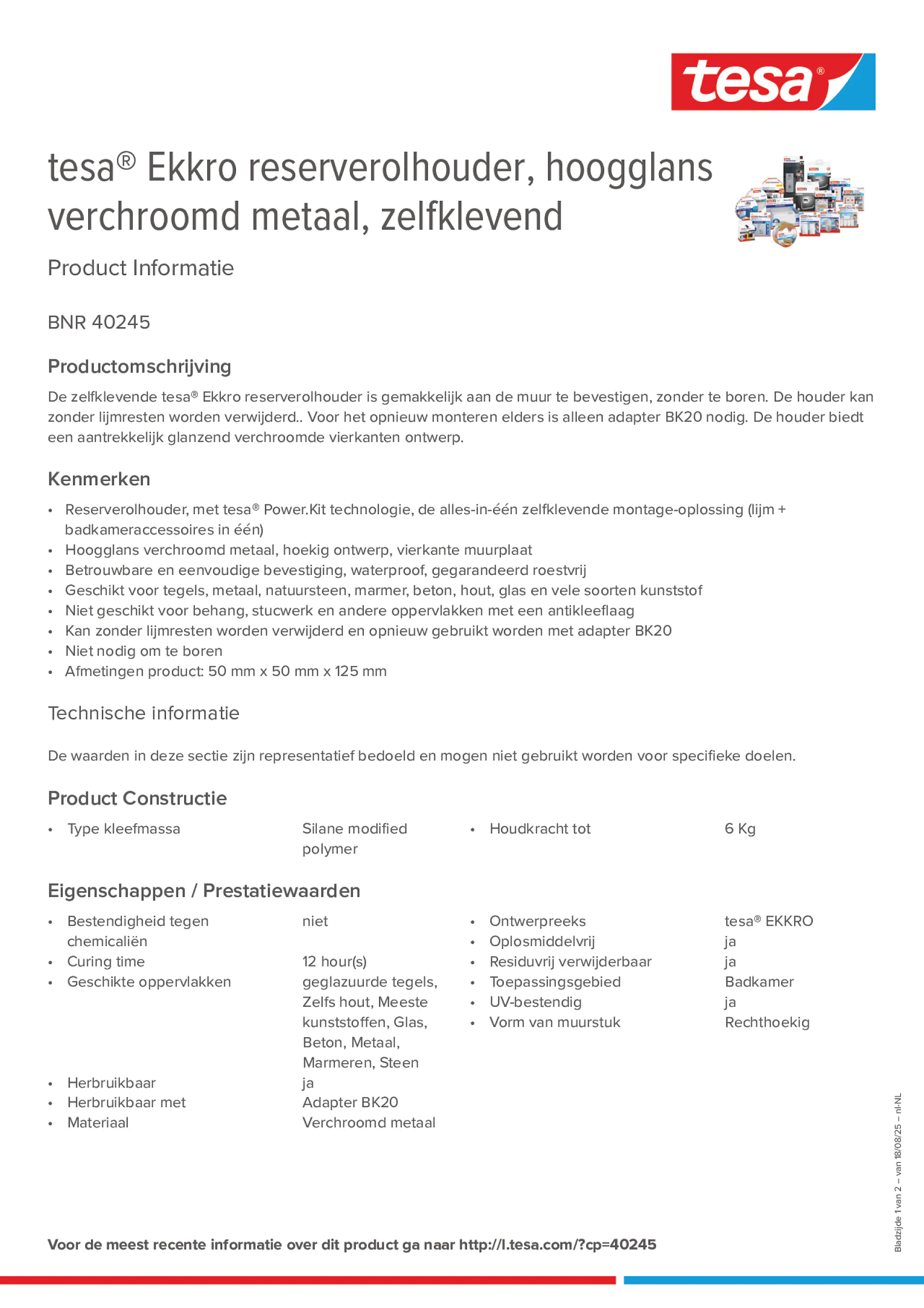 Product information_tesa® 40245_nl-NL Product information_tesa® 40245_nl-NL