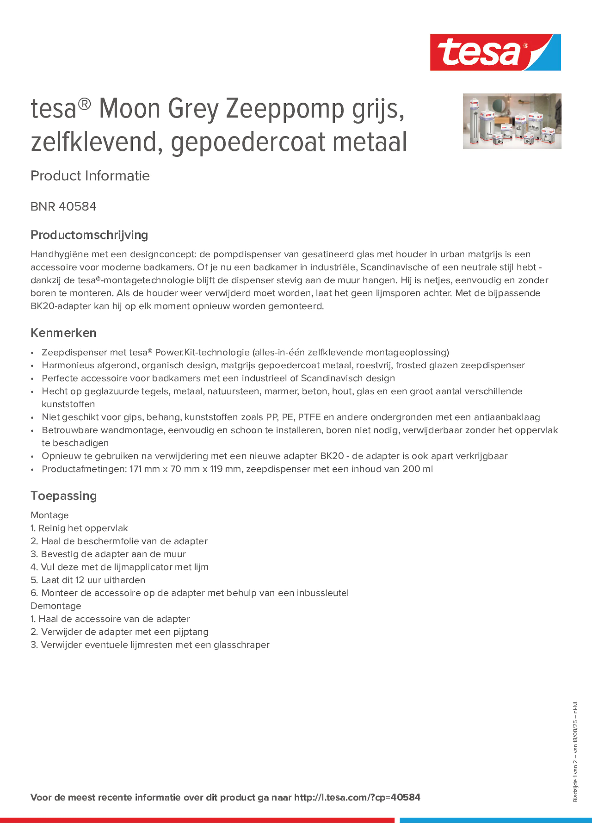 Product information_tesa® 40584_nl-NL Product information_tesa® 40584_nl-NL