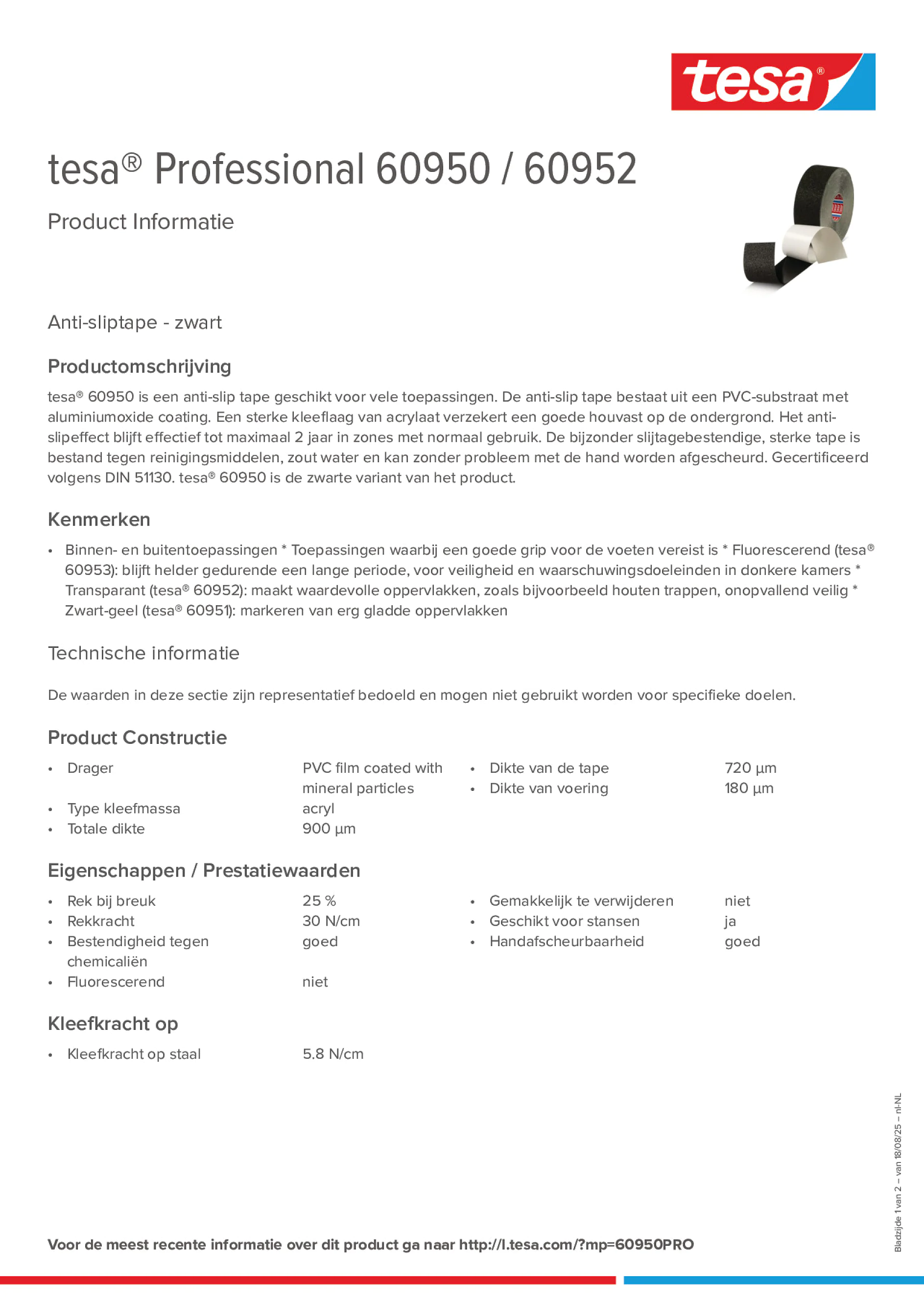 Product information_tesa® Professional 60950 / 60952_nl-NL