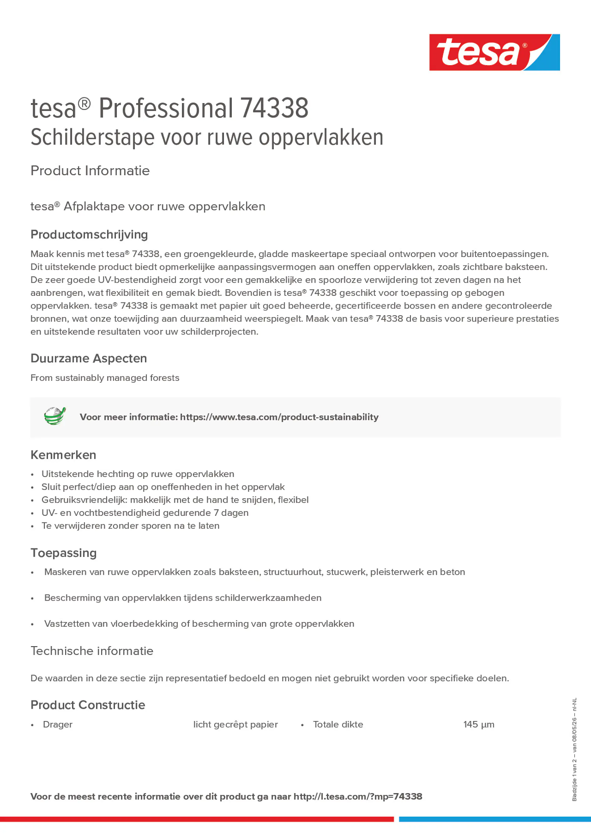 Product information_tesa® Professional 74338_nl-NL