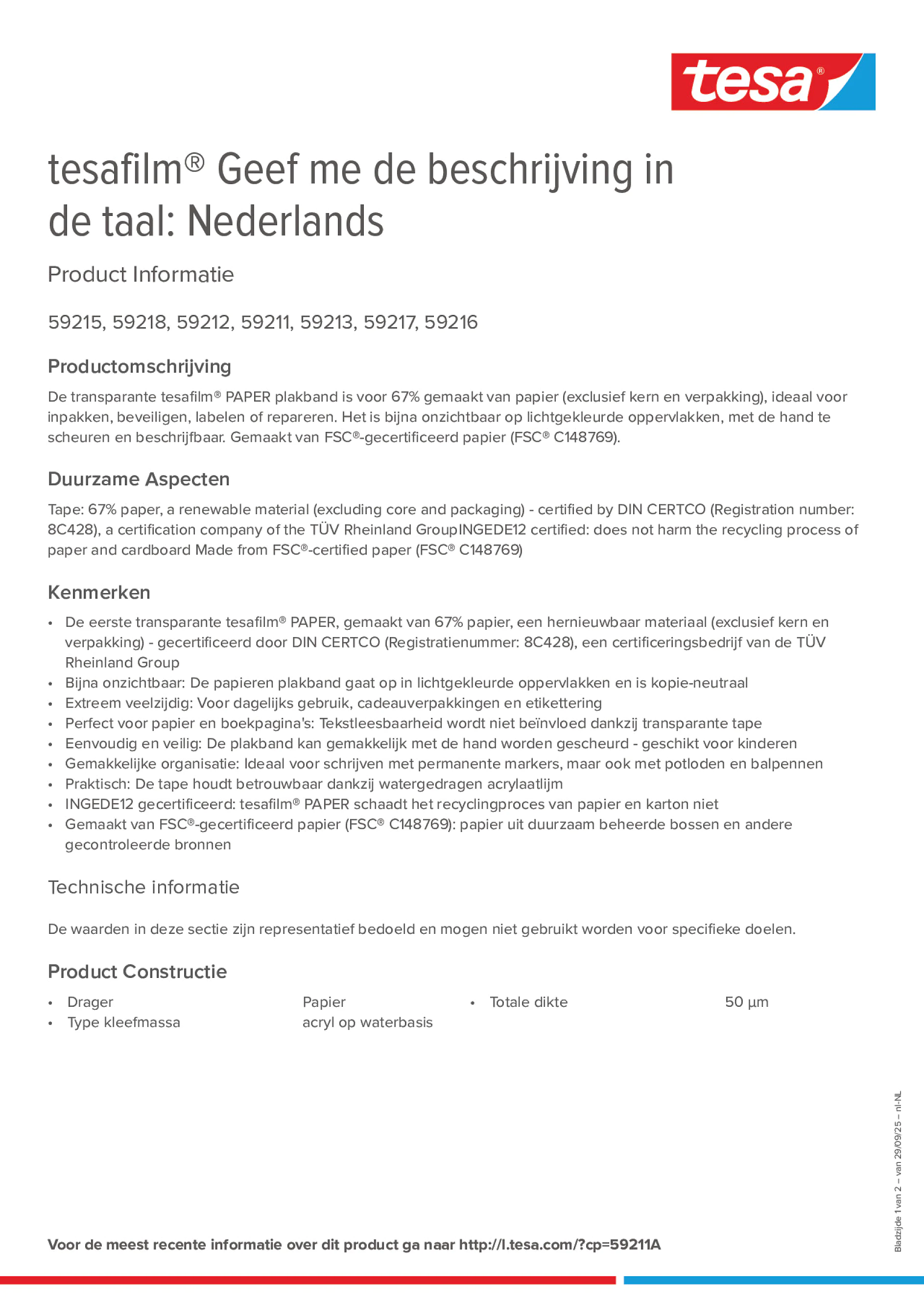Product information_tesafilm® 59215_nl-NL